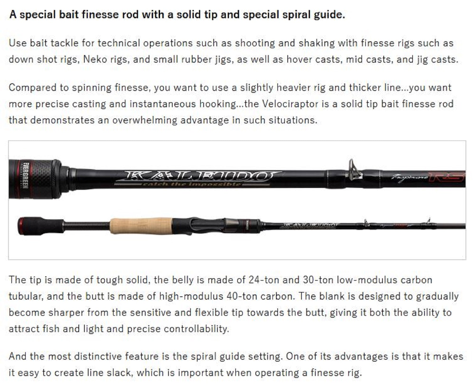Evergreen Rod Baitcast Inspirare IRSC 66MRST "The Velociraptor" RS (7066)