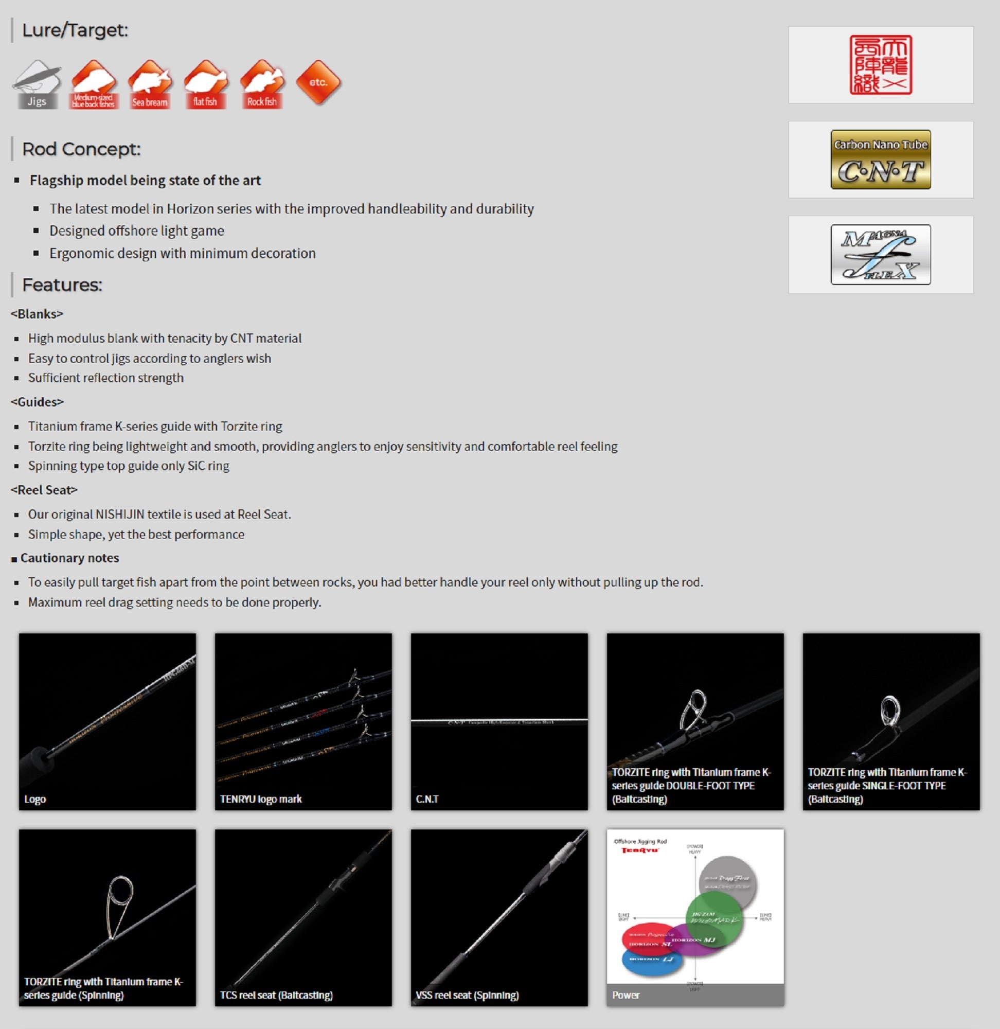 Tenryu Rod Baitcast Horizon Progressive HPG 66B-M (9949)
