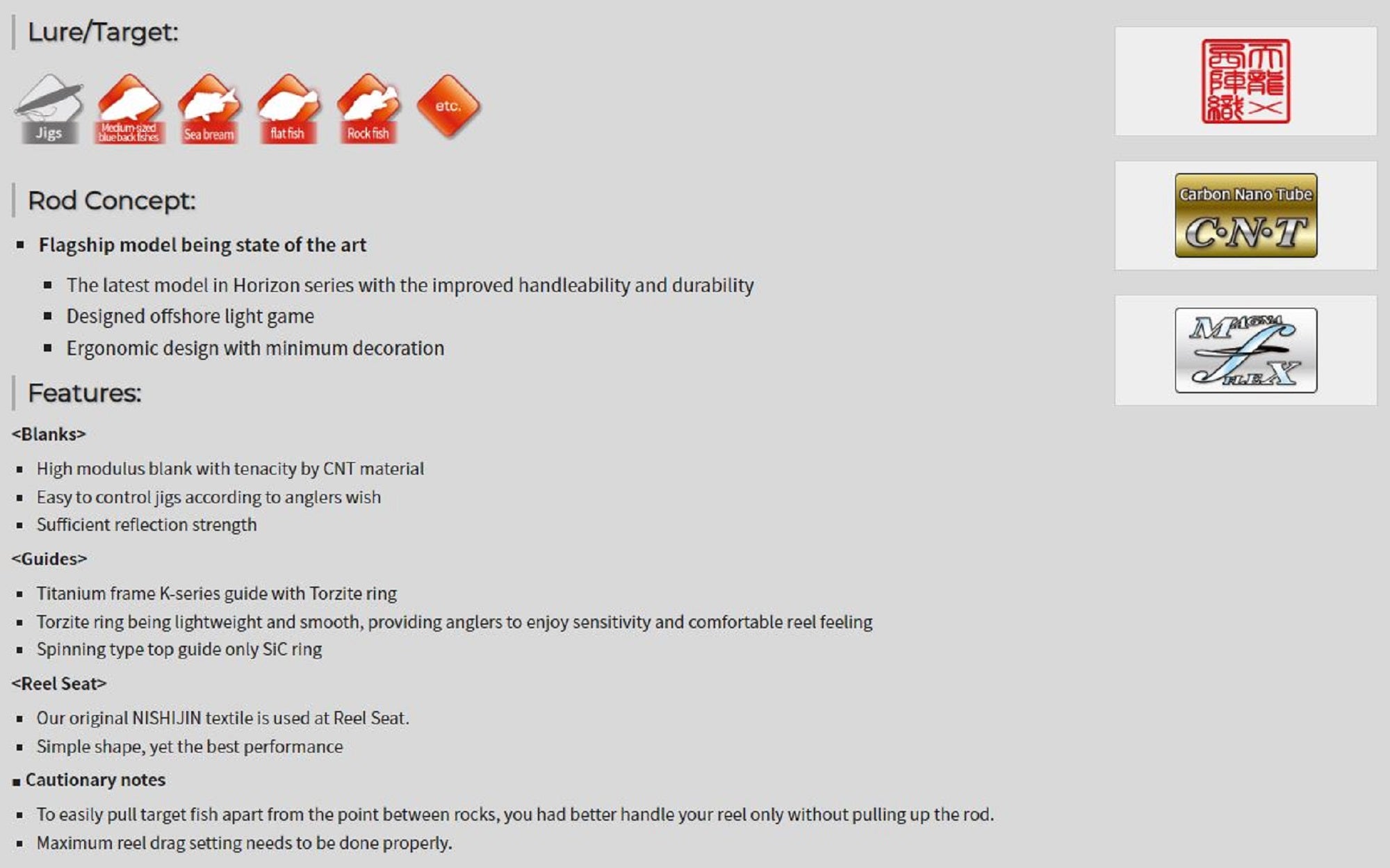 Tenryu Rod Baitcast Horizon Progressive HPG 66B-H (9963)