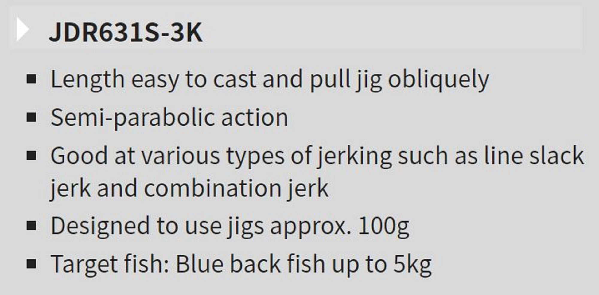 Tenryu Rod Spinning Jig Zam Deep Rider JDR 631S-3K (0013)