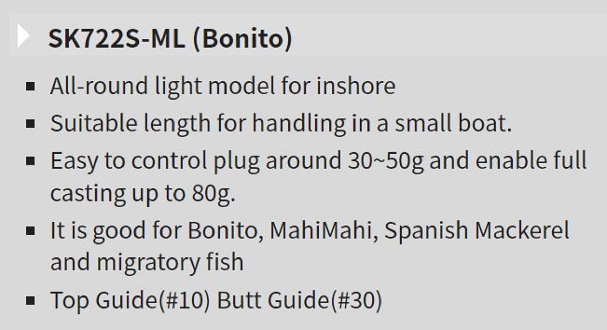Tenryu Rod Spinning Spike Bonito SK 722S ML (1980)