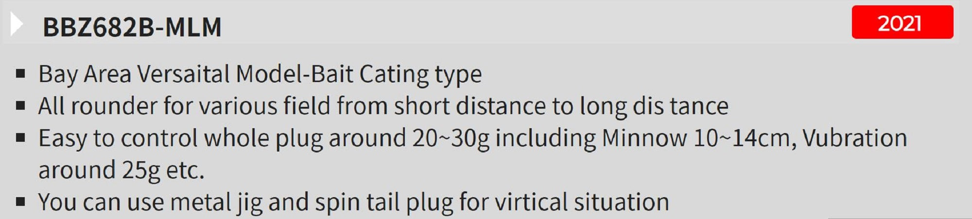 Tenryu Rod Baitcast Bay Blaze BBZ 682B-MLM (2093)