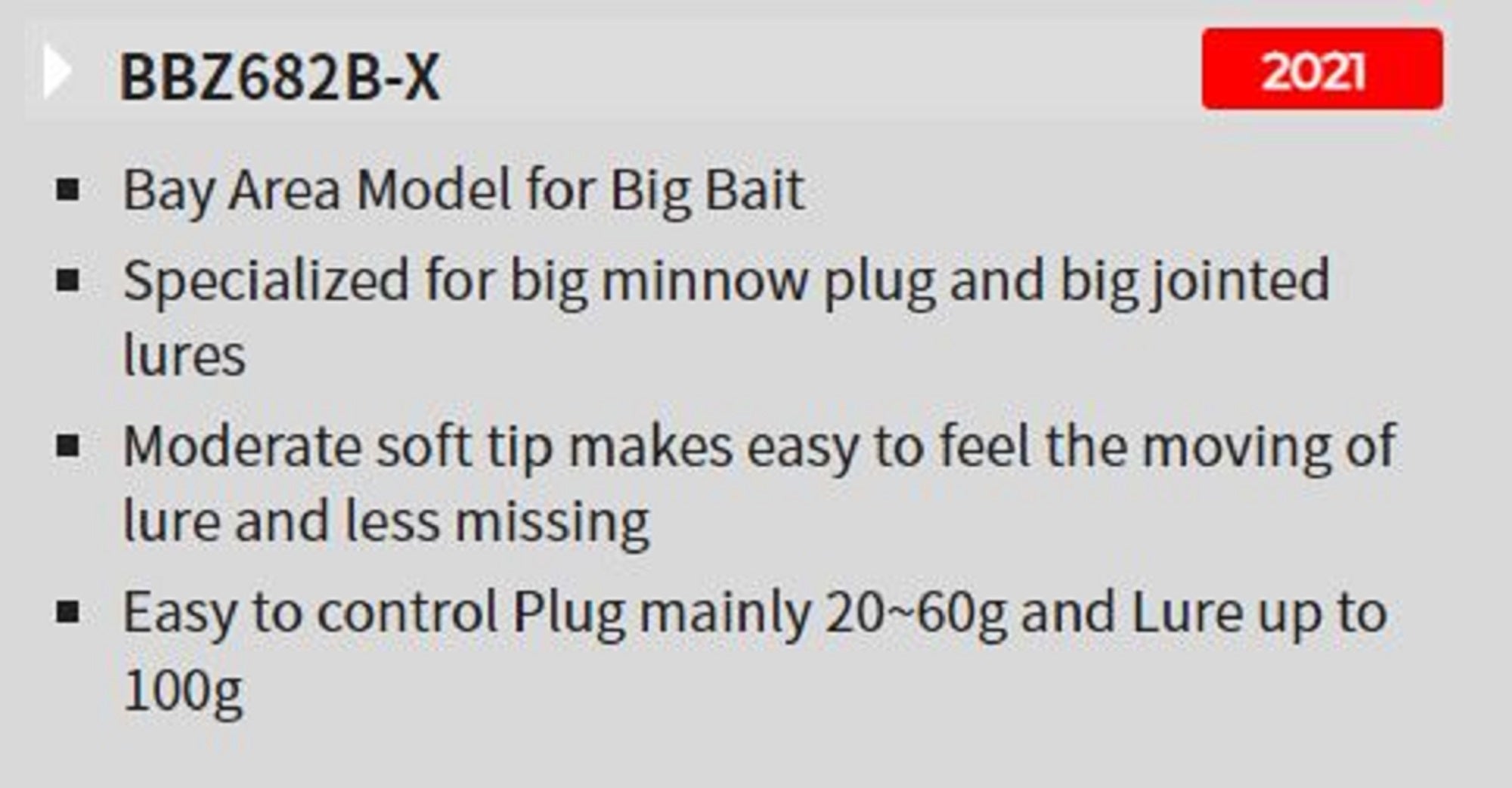 Tenryu Rod Baitcast Bay Blaze BBZ 682B-X (2109)