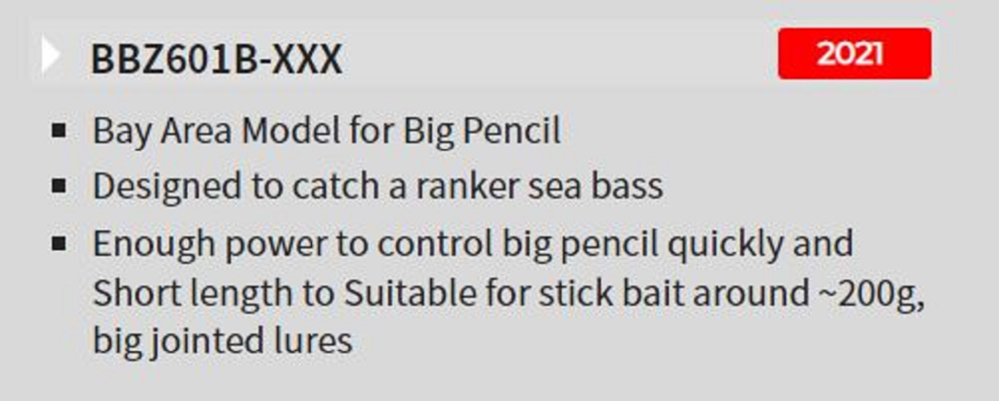 Tenryu Rod Baitcast Bay Blaze BBZ 601B-XXX (2185)