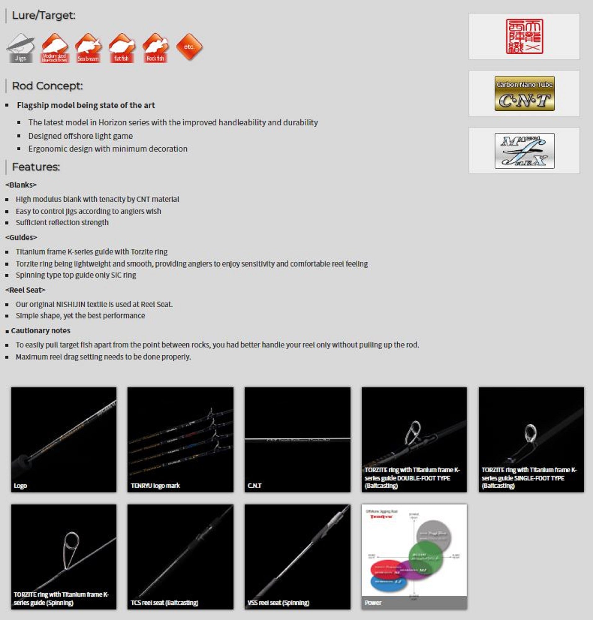 Tenryu Rod Spinning Horizon Progressive HPG632S-ML (2260)