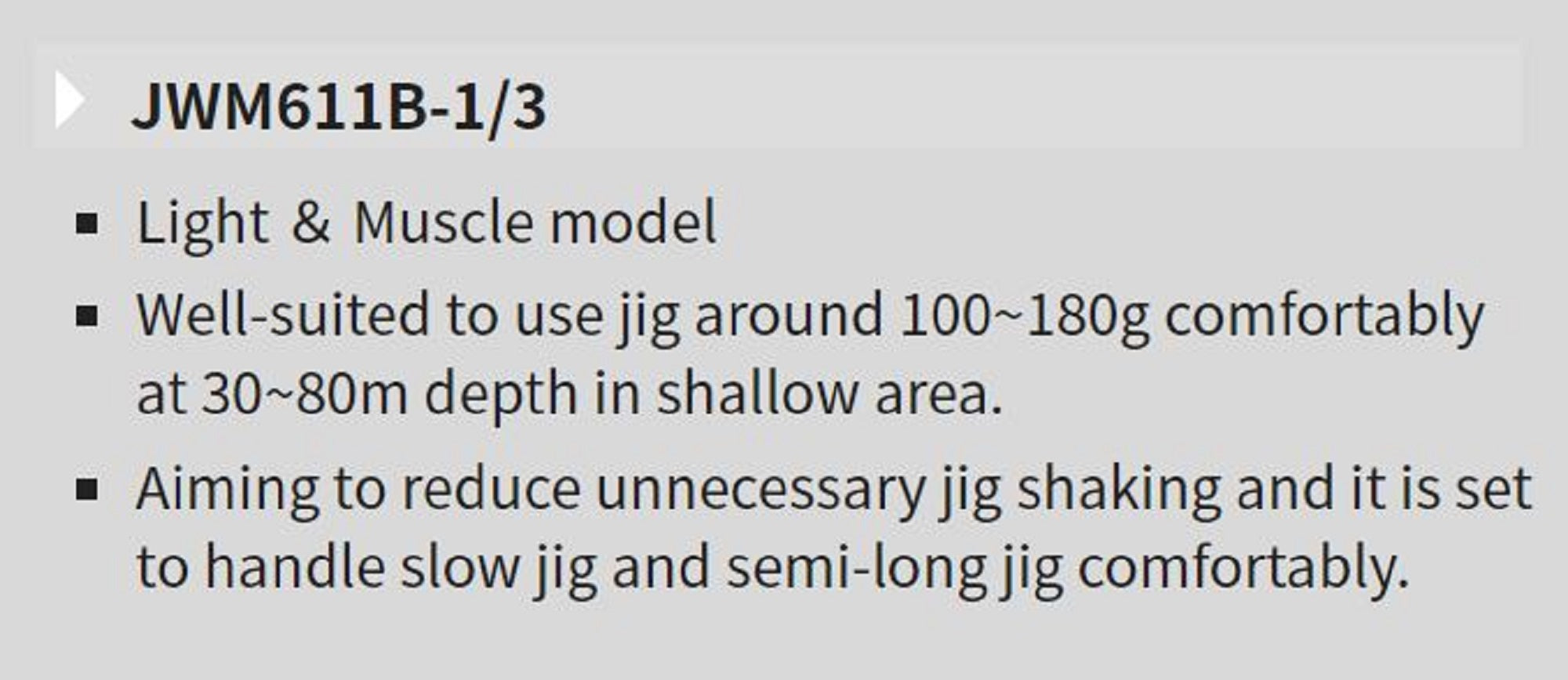 Tenryu Rod Baitcast Jig Zam Wildmark JWM611B-1/3 (2420)