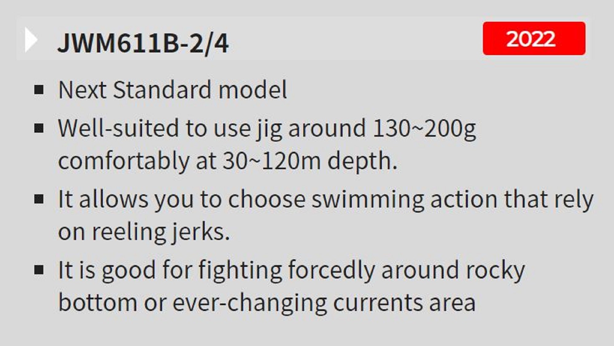 Tenryu Rod Baitcast Jig Zam Wild Mark JWM 611B-2/4 (2437)