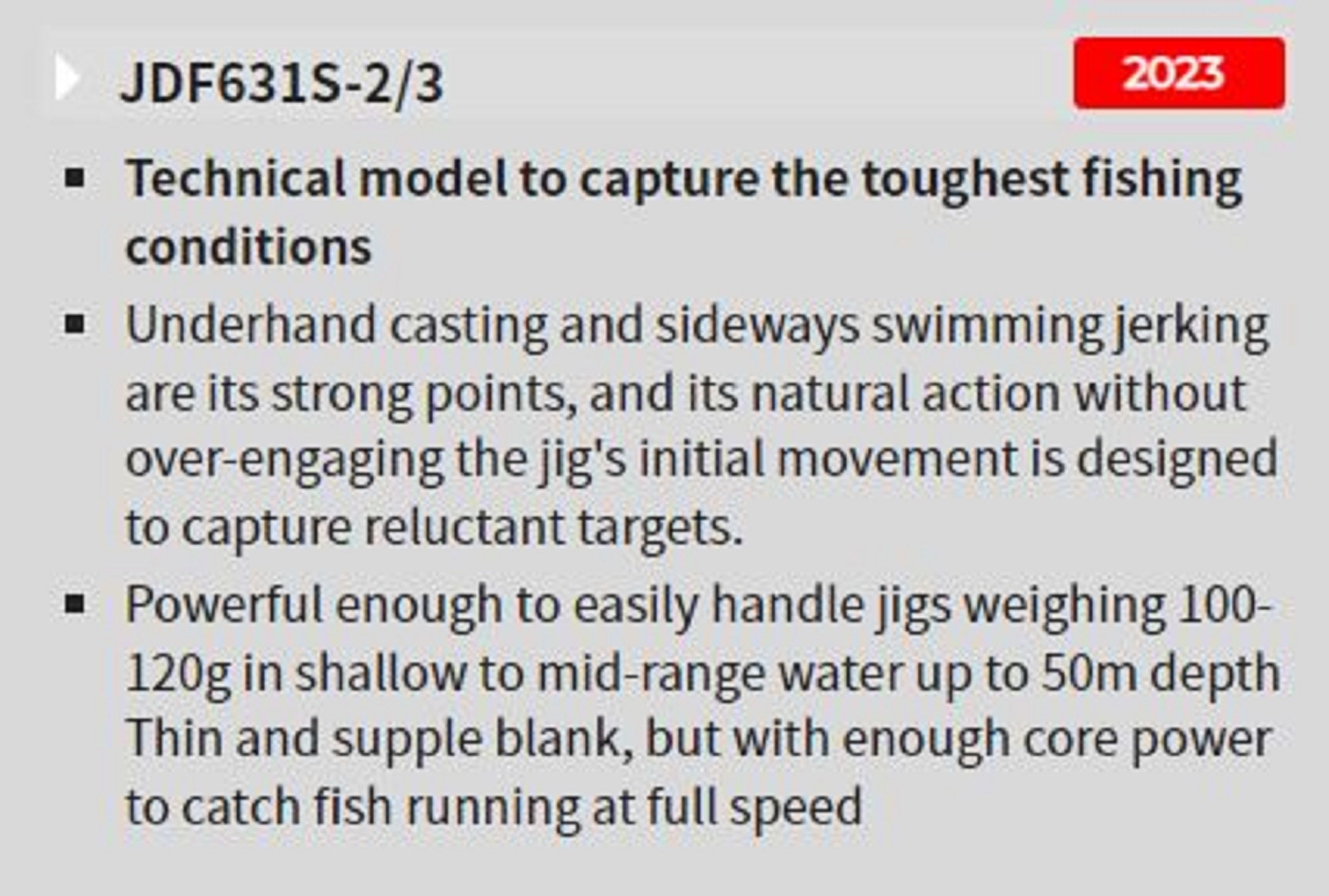 Tenryu Rod Spinning Jig Zam Drag Force JDF 631S-2/3 (2819)