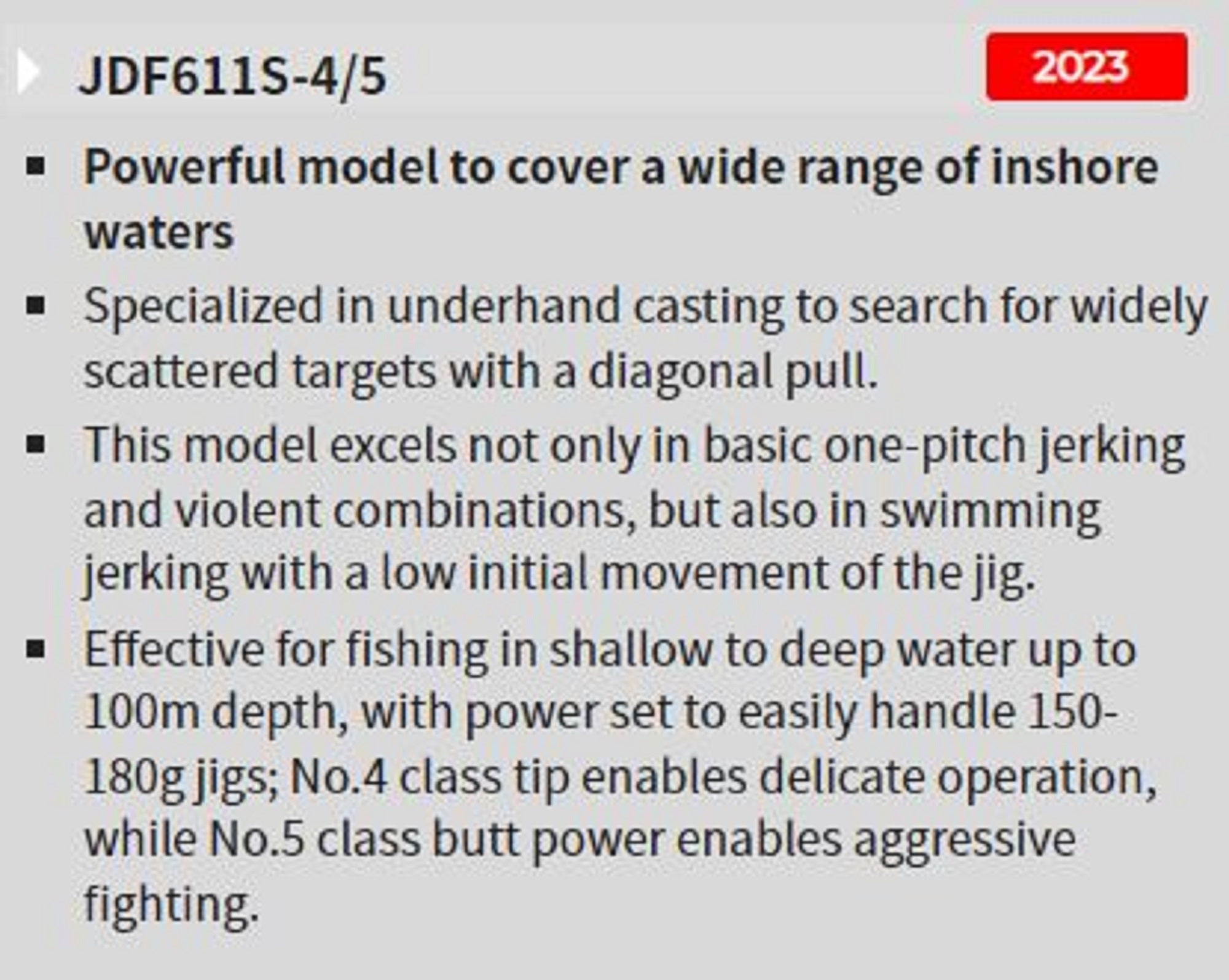 Tenryu Rod Spinning Jig Zam Drag Force JDF 611S-4/5 (2833)