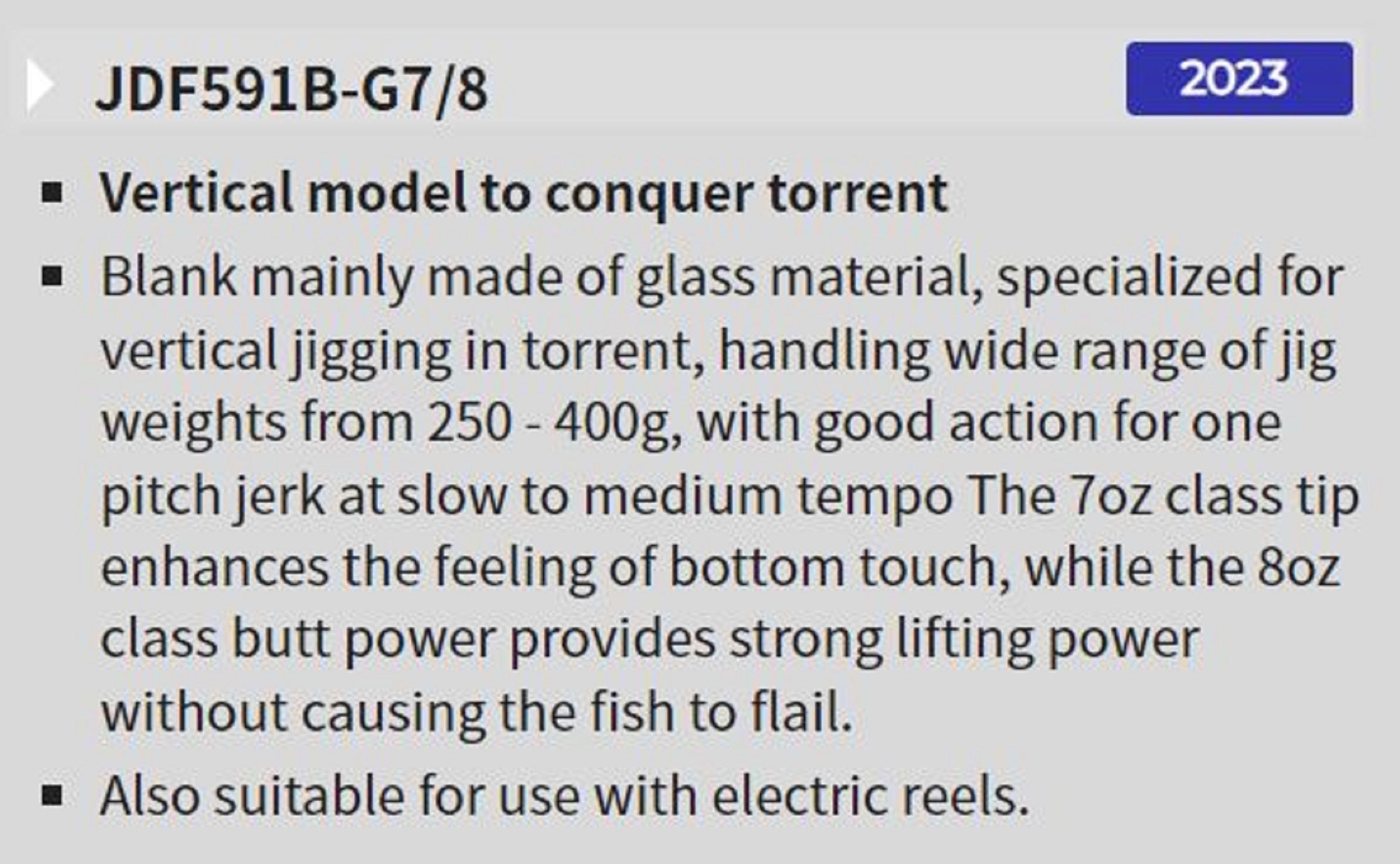 Tenryu Rod Baitcast Jig Zam Drag Force JDF 591B-G7/8 (2956)