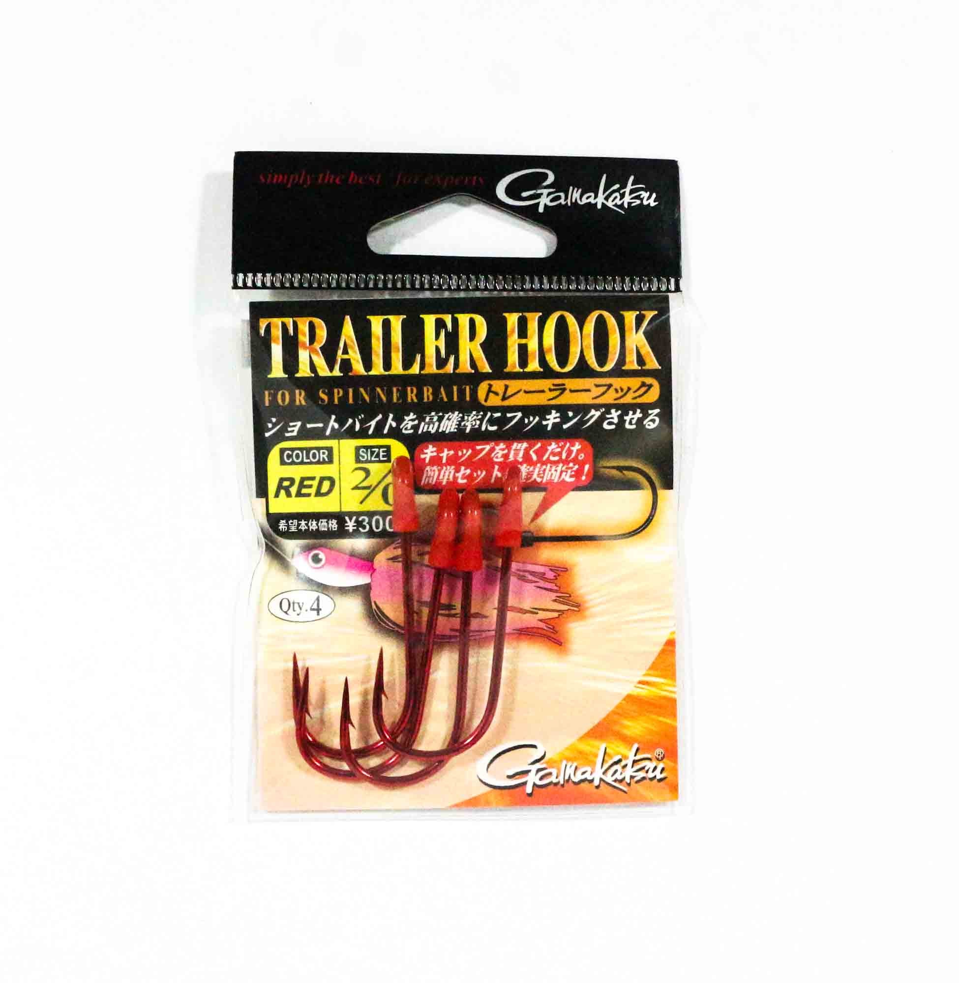 Gamakatsu 67328 Trailer Hook for Spinner Bait Red Size 2/0 (2340)