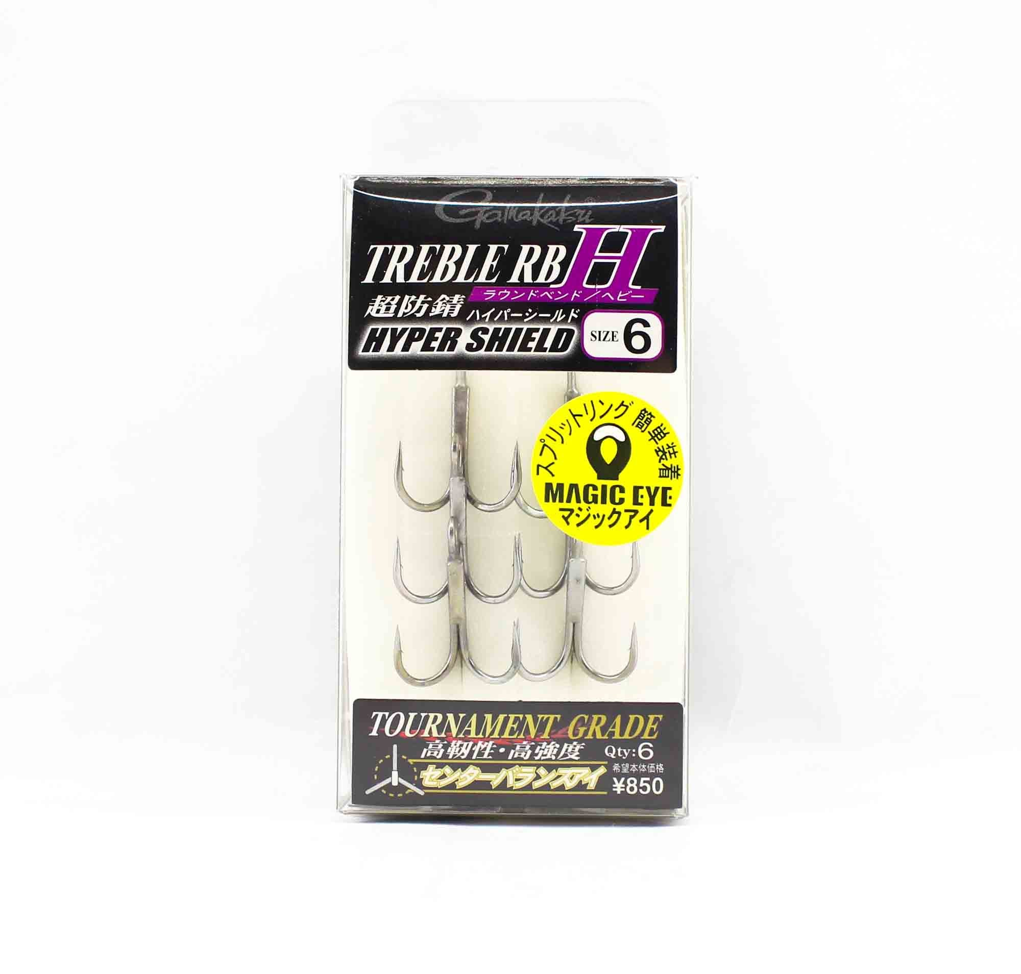 Gamakatsu 67554 Treble Hook RB H Hyper Shield Size 6 ,6 Per pack (4342)