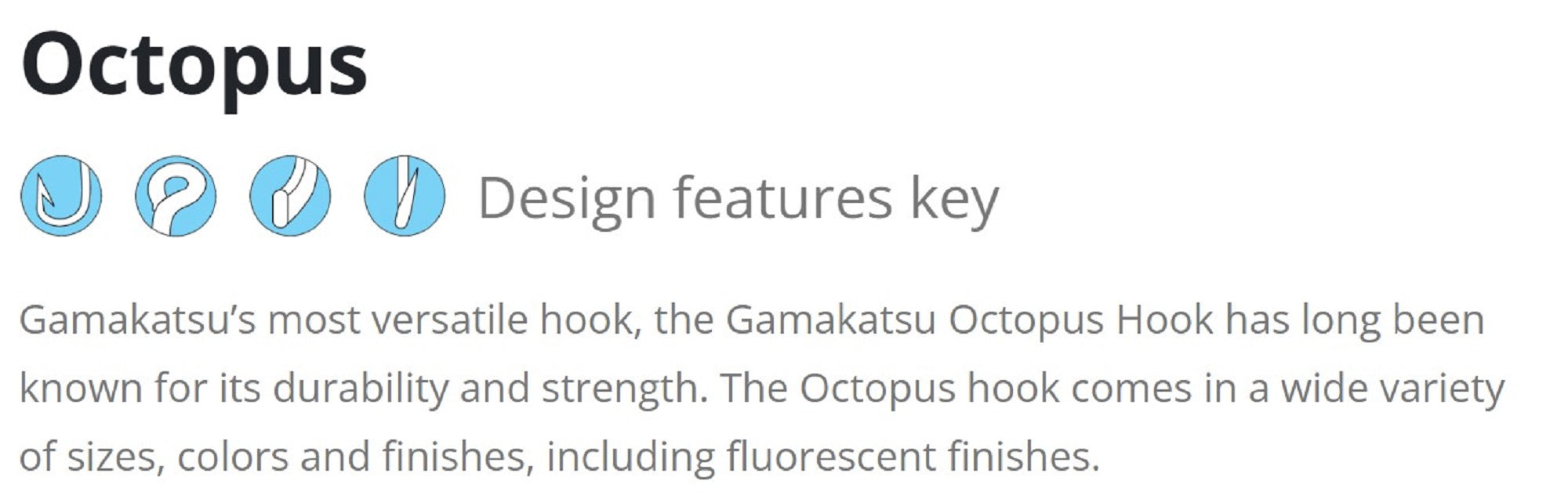 Gamakatsu 02417 Octopus NSB Hook Size 7/0 , 6 per pack (5178)