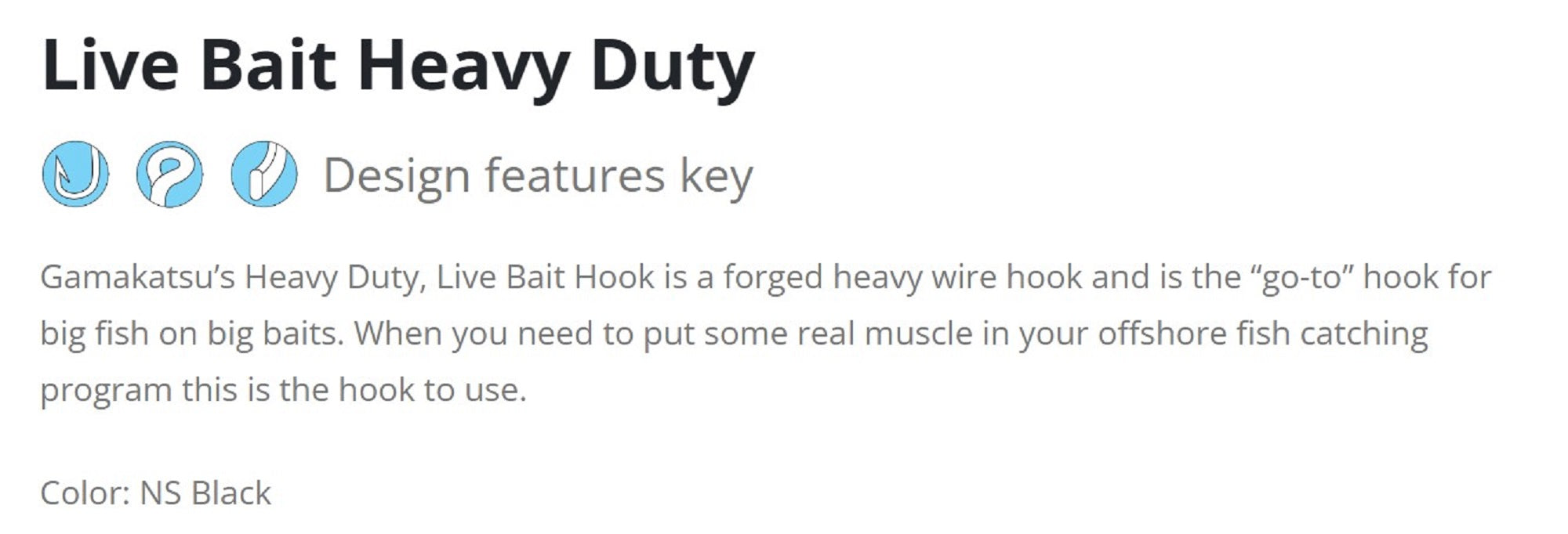 Gamakatsu Live Bait Heavy Duty Size 1/0 ,8 Per pack (5420)