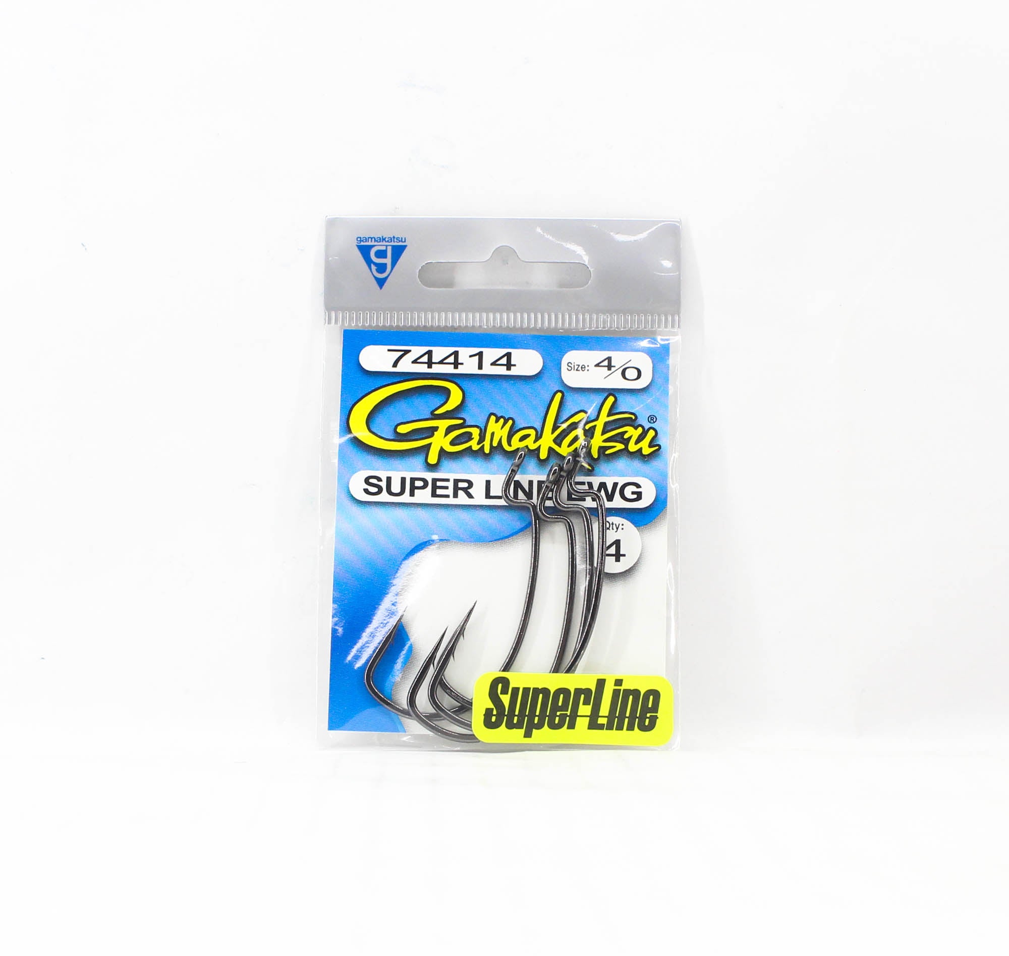 Gamakatsu 74414 Worm Offset Superline EWG NSB Size 4/0 , 4 Per pack (9565)