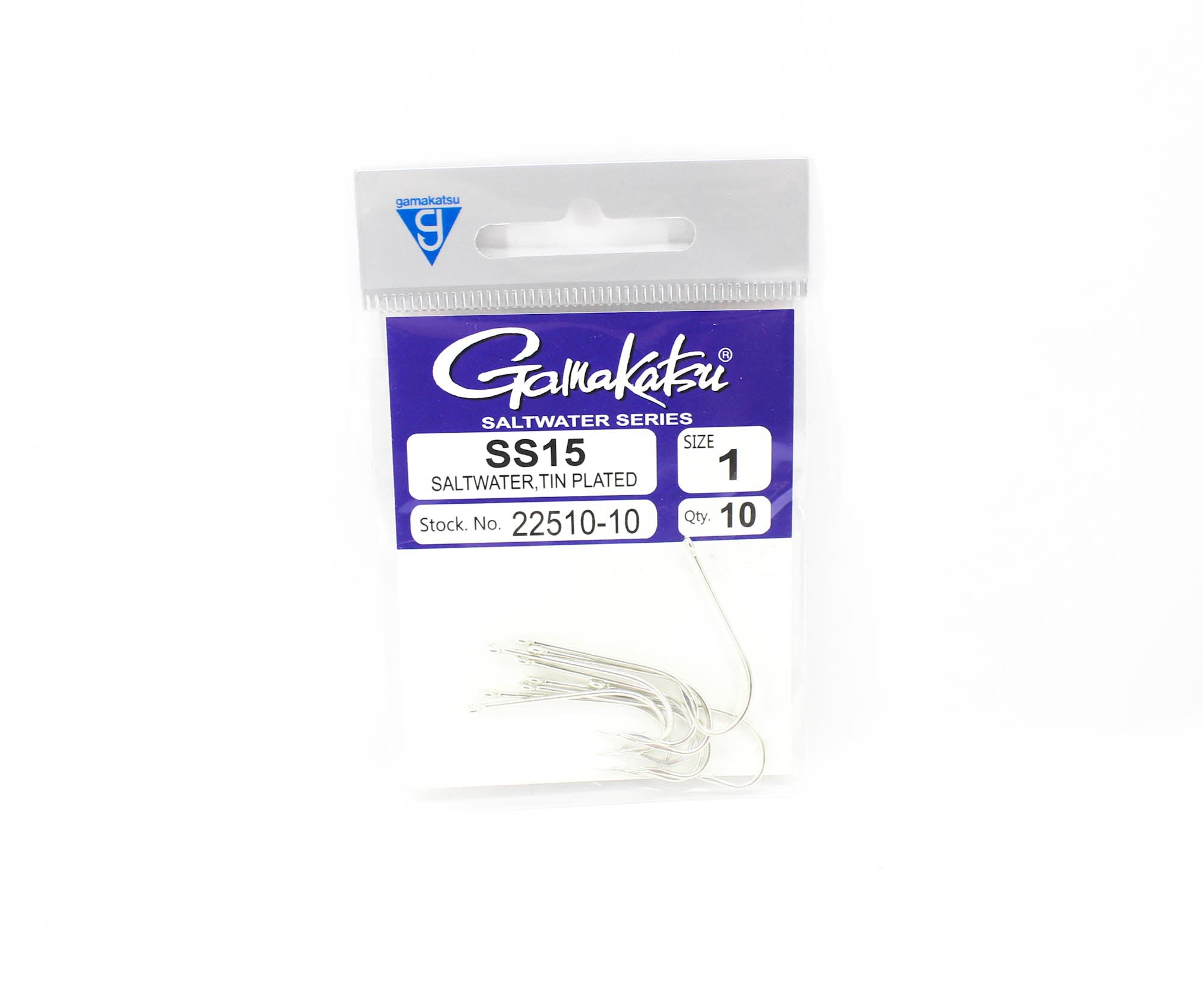 Gamakatsu 22510-10 SS15 Saltwater Tin Plated Hook Size 1 , 10/pack (3616)