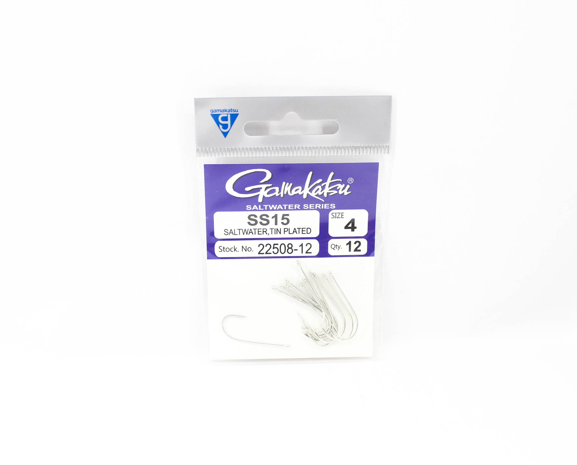 Gamakatsu 22508-12 SS15 Saltwater Tin Plated Hook Size 4 , 12/pack (3630)