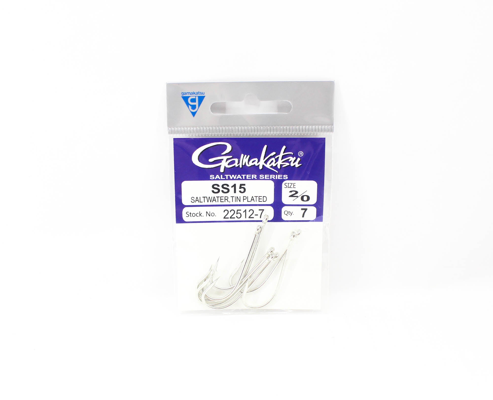 Gamakatsu 22512-7 SS15 Saltwater Tin Plated Hook Size 2/0 , 7/pack (3722)