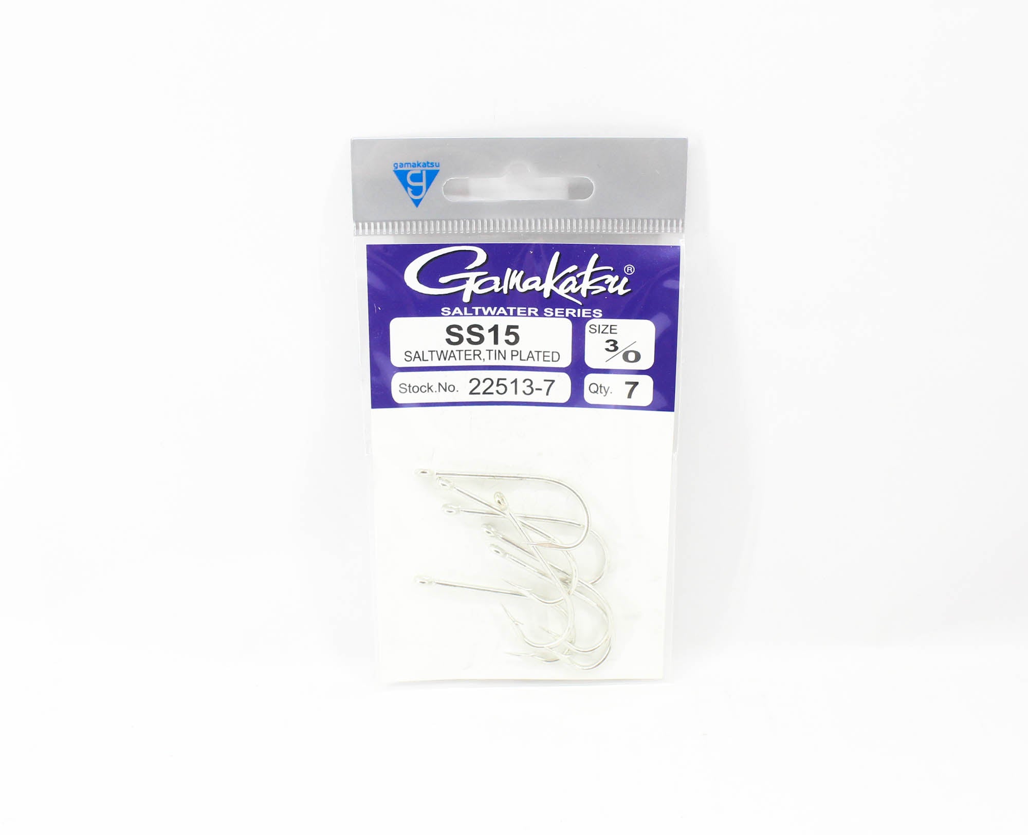 Gamakatsu 22513-7 SS15 Saltwater Tin Plated Hook Size 3/0 , 7/pack (3739)