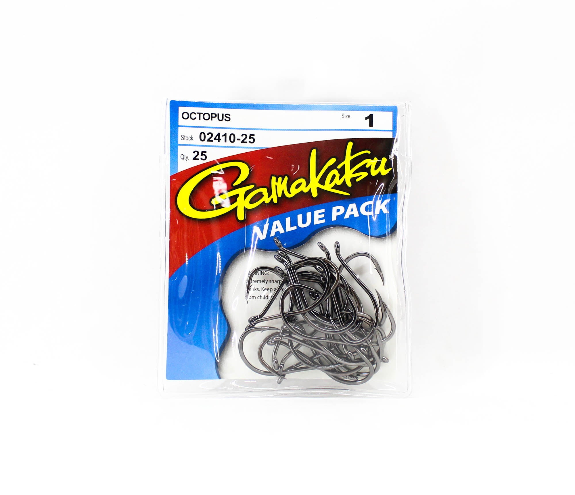 Gamakatsu 02405 Octopus NSB Hook Size 1 , 25 per pack (6679)
