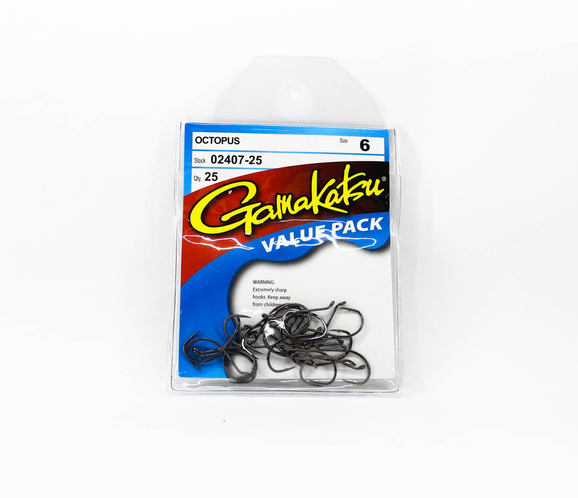 Gamakatsu 02407 Octopus NSB Hook Size 6 , 25 per pack (6709)