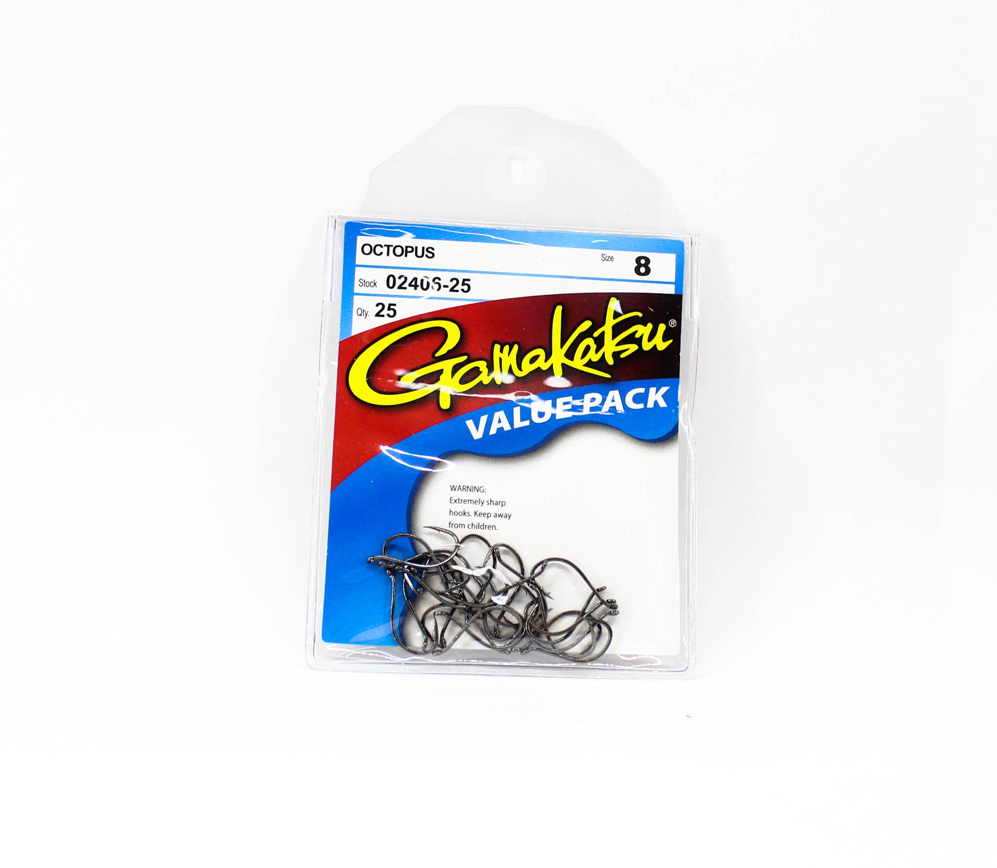 Gamakatsu 02406 Octopus NSB Hook Size 8 , 25 per pack (6716)