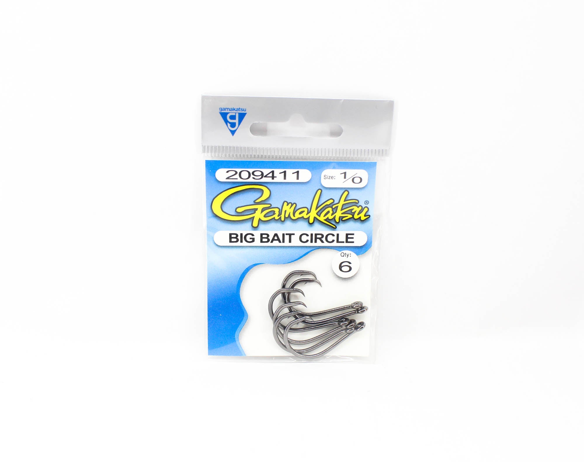 Gamakatsu 209411 Big Bait Circle Hook NSB size 1/0 , 6 per pack (1151)