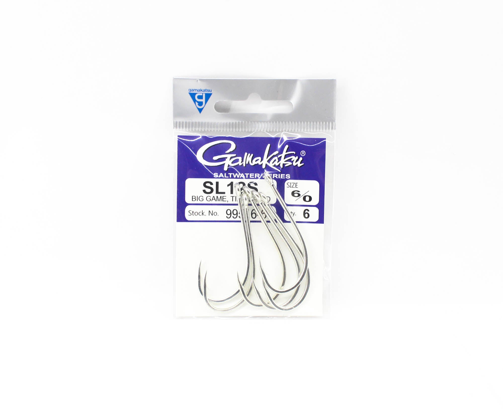 Gamakatsu SL12S Big Game Tin Plated Hook Size 6/0 ,6 Per pack (1366)