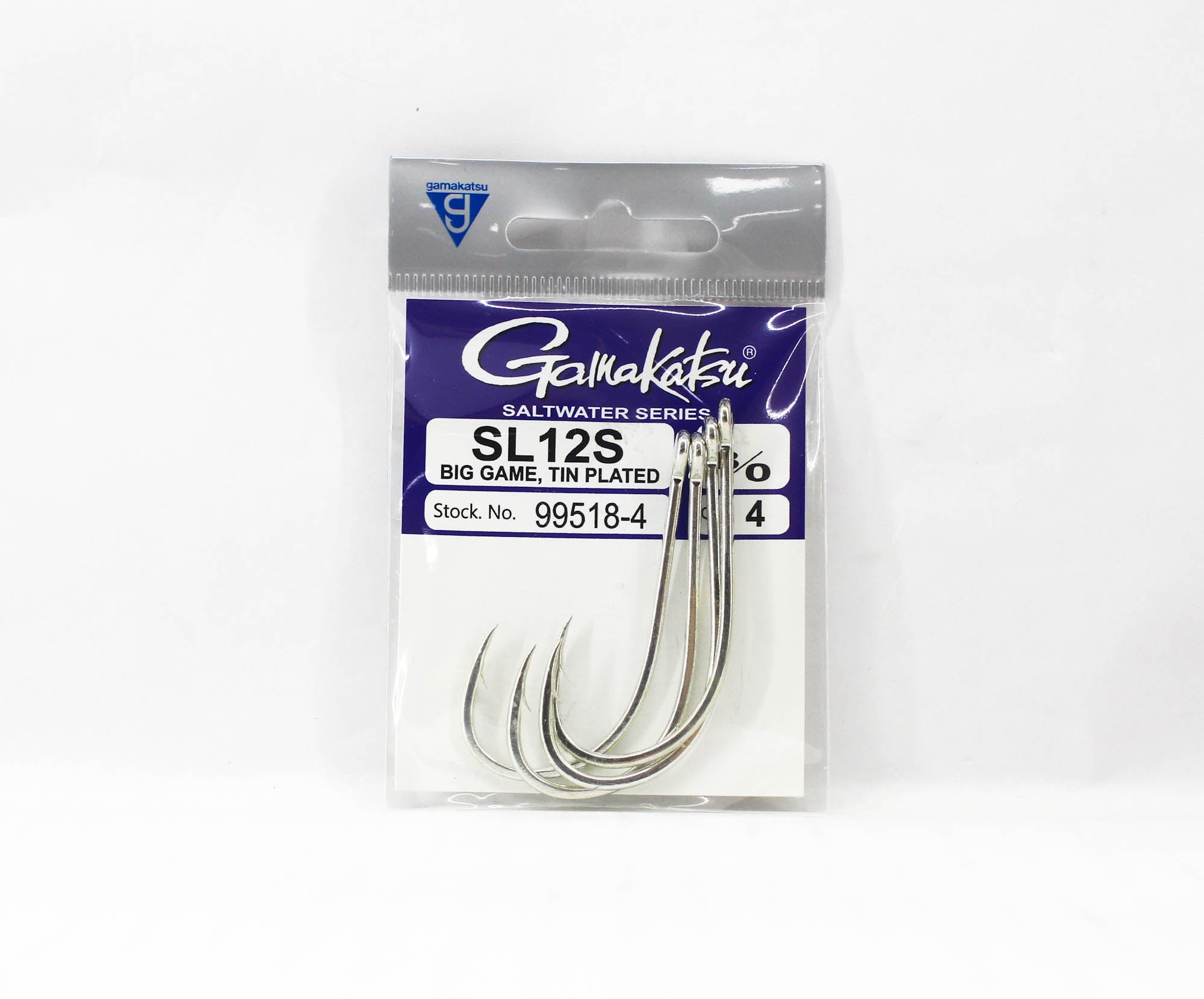 Gamakatsu SL12S Big Game Tin Plated Hook Size 8/0 ,4 Per pack (1373)