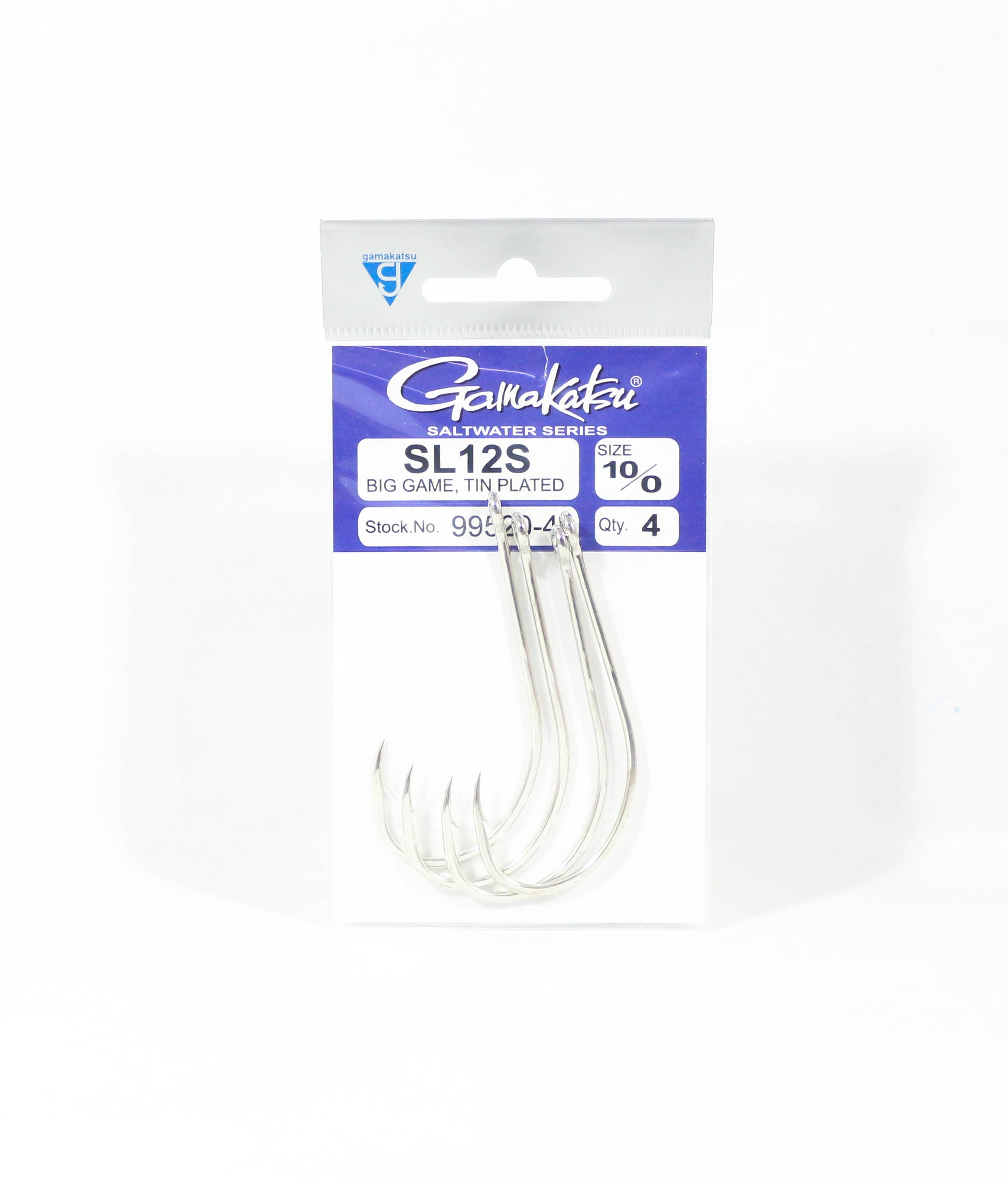 Gamakatsu SL12S Big Game Tin Plated Hook Size 10/0 ,4 Per pack (1380)
