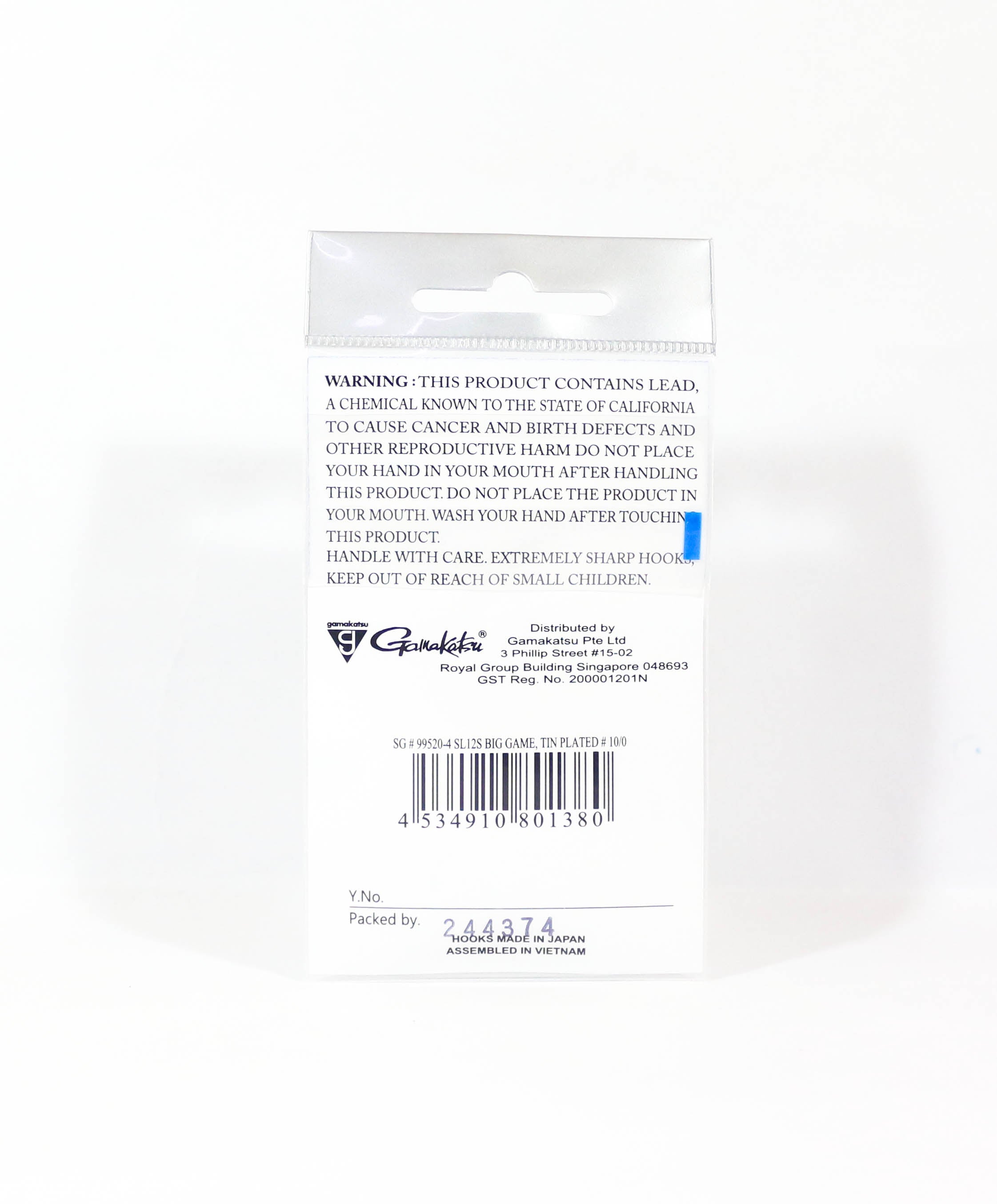 Gamakatsu SL12S Big Game Tin Plated Hook Size 10/0 ,4 Per pack (1380)