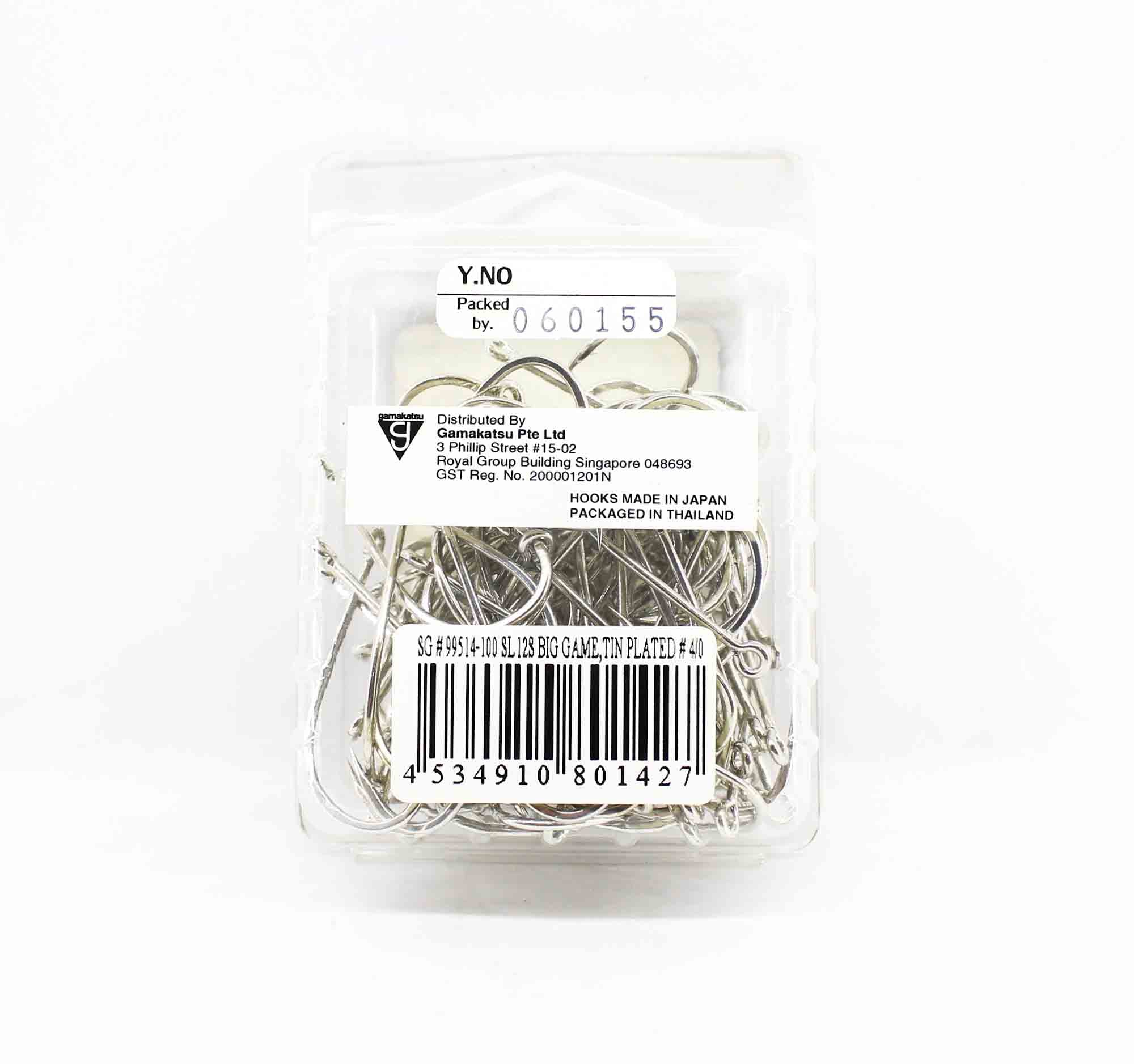 Gamakatsu SL12S Big Game Tin Plated Hook Size 4/0 ,100 Per pack (1427)