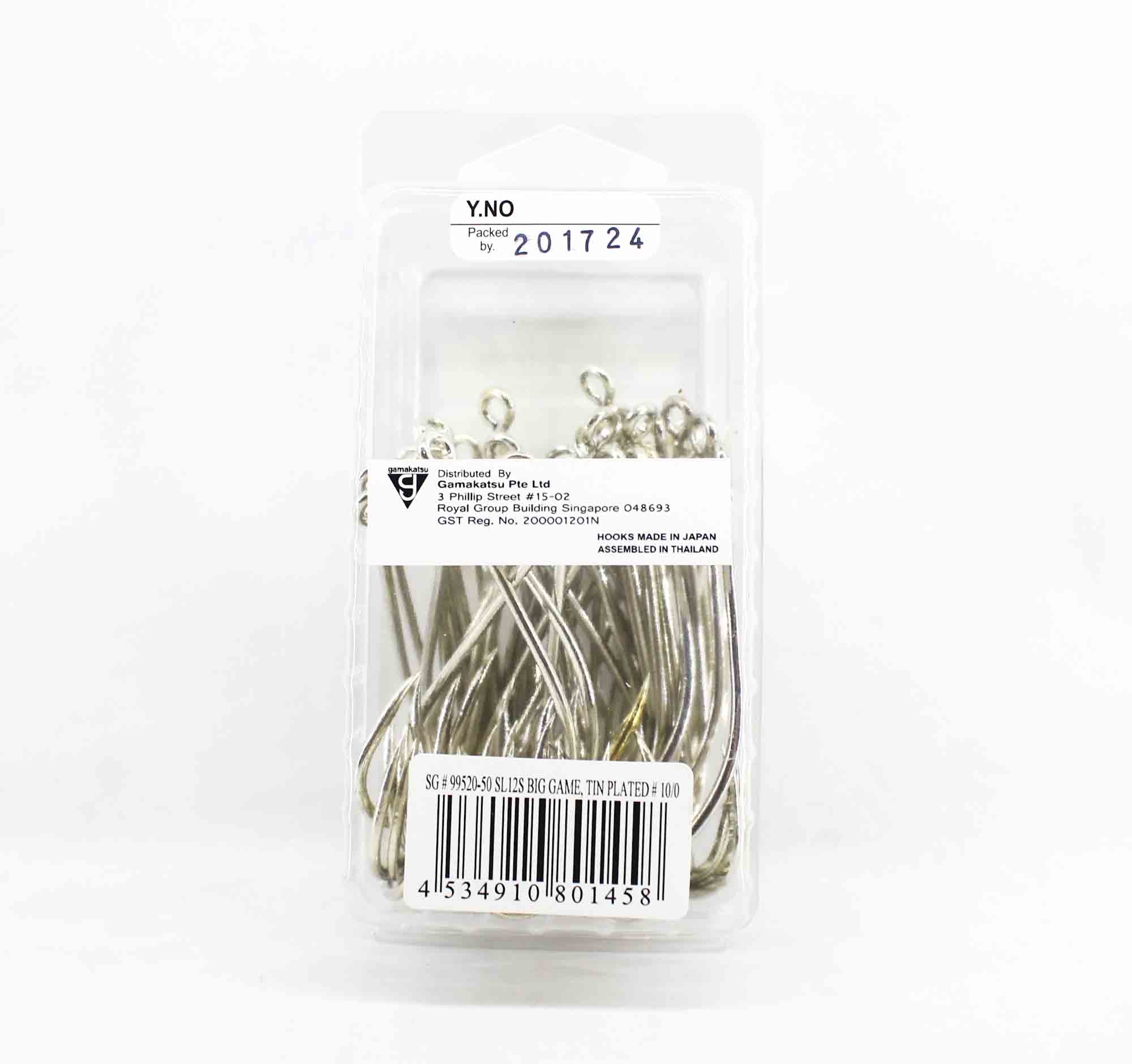 Gamakatsu SL12S Big Game Tin Plated Hook Size 10/0 ,50 Per pack (1458)