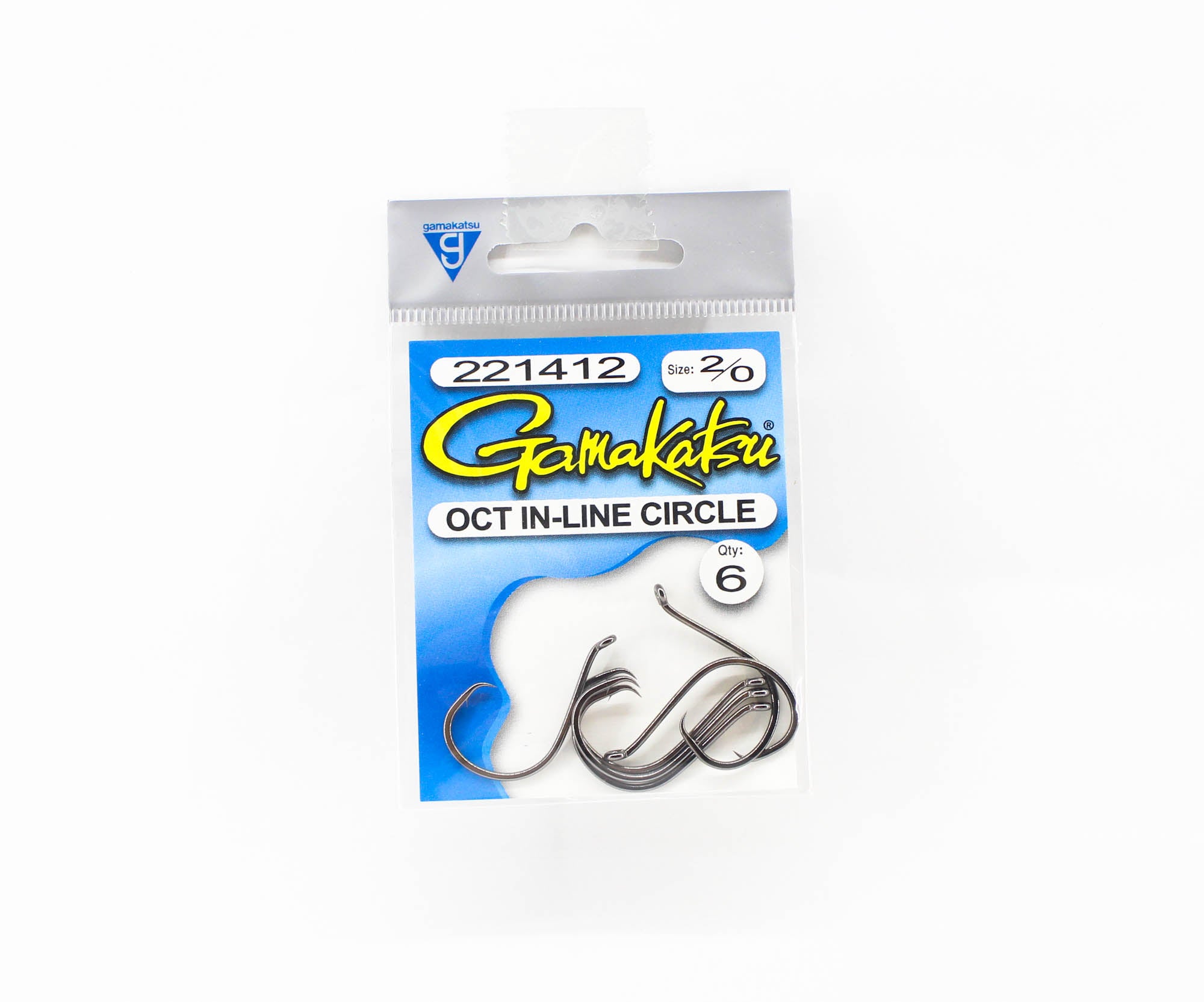 Gamakatsu Inline Octopus Hook Black Size 2/0 , 6 Per pack (1472)