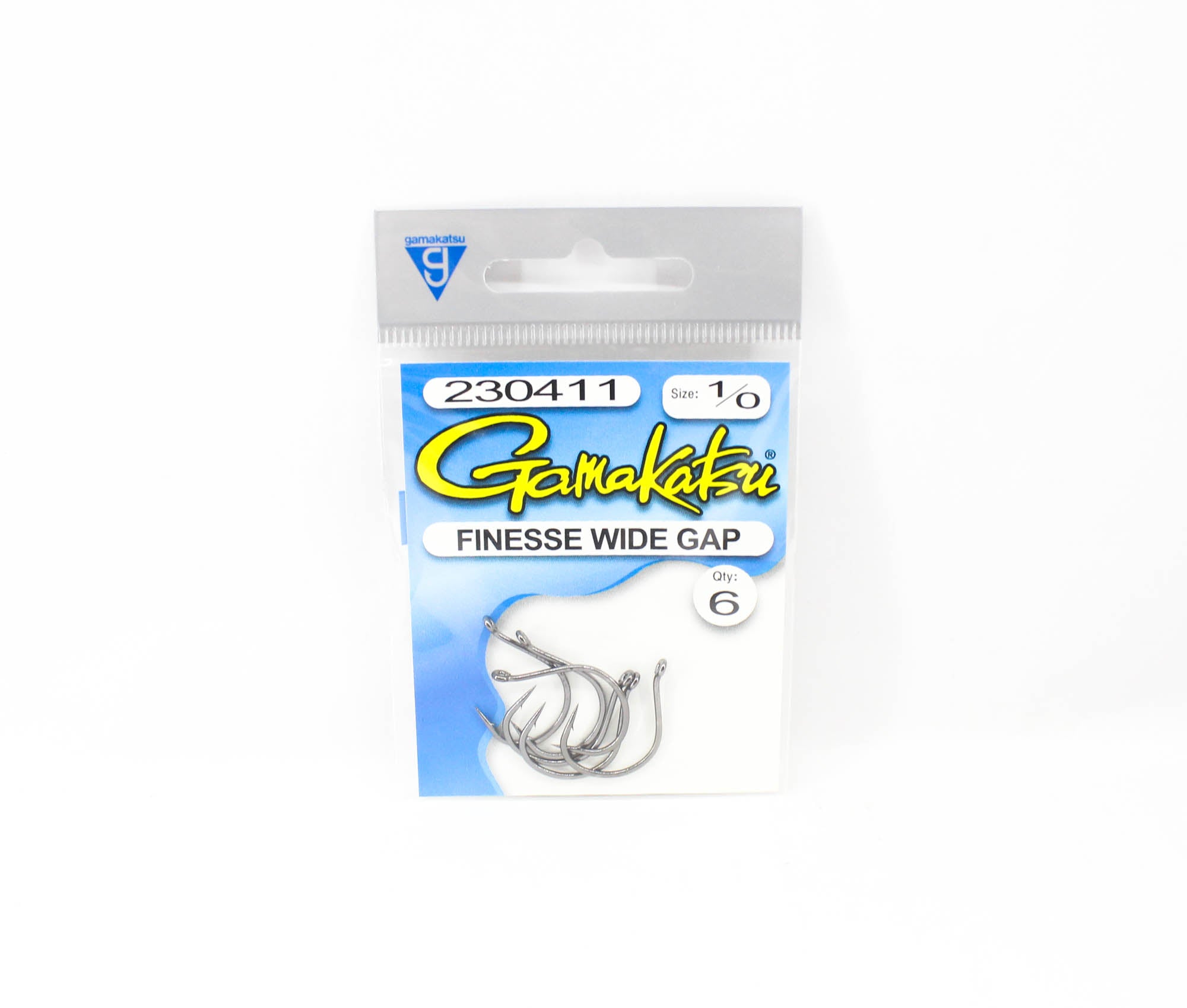 Gamakatsu 230411 Finesse Wide Gap Hook NSB Size 1/0 , 6 per pack (4411)