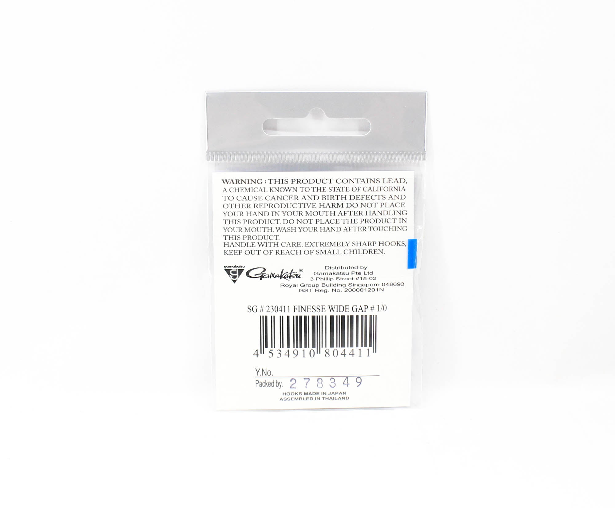 Gamakatsu 230411 Finesse Wide Gap Hook NSB Size 1/0 , 6 per pack (4411)