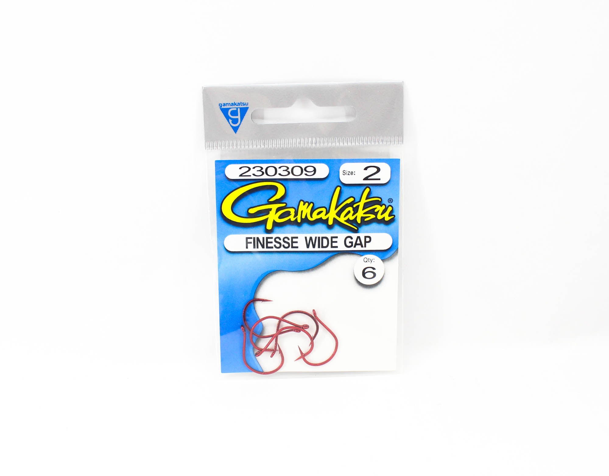 Gamakatsu 230309 Finesse Wide Gap Hook Red Size 2 , 6 per pack (5166)