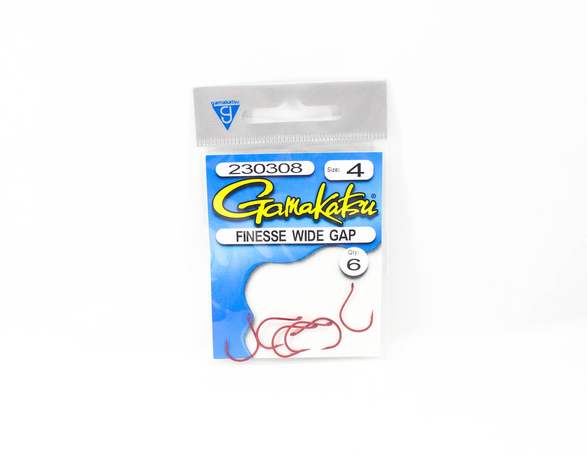 Gamakatsu 230308 Finesse Wide Gap Hook Red Size 4 , 6 per pack (5173)