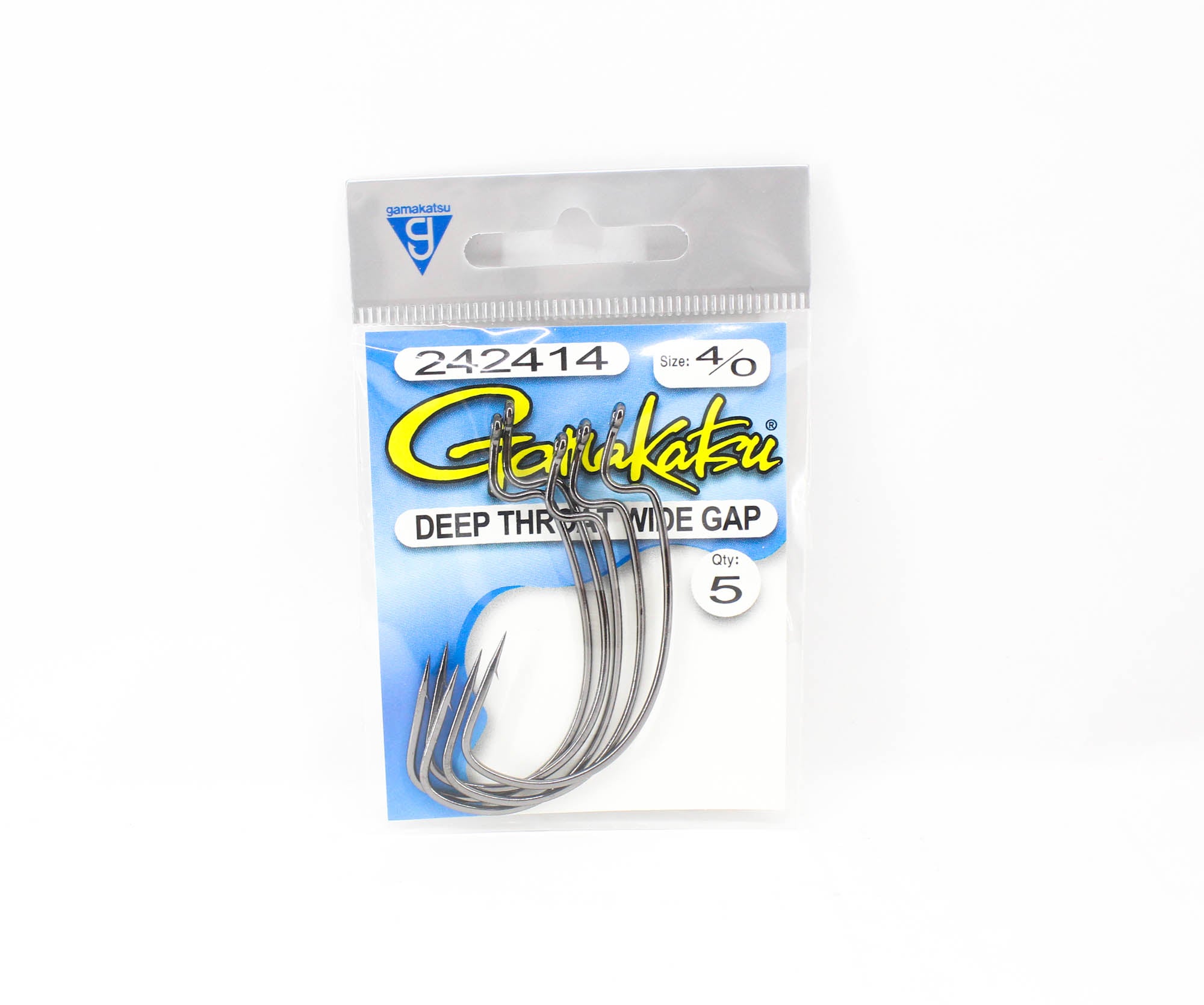 Gamakatsu 242414 Wide Gape Deep Throat Worm Hook NSB Size 4/0,5/pack (5715)