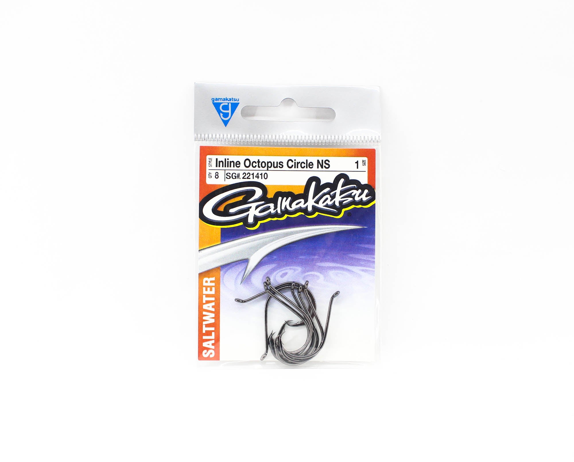 Gamakatsu Inline Octopus Hook Black Size 1 , 8 Per pack (6514)