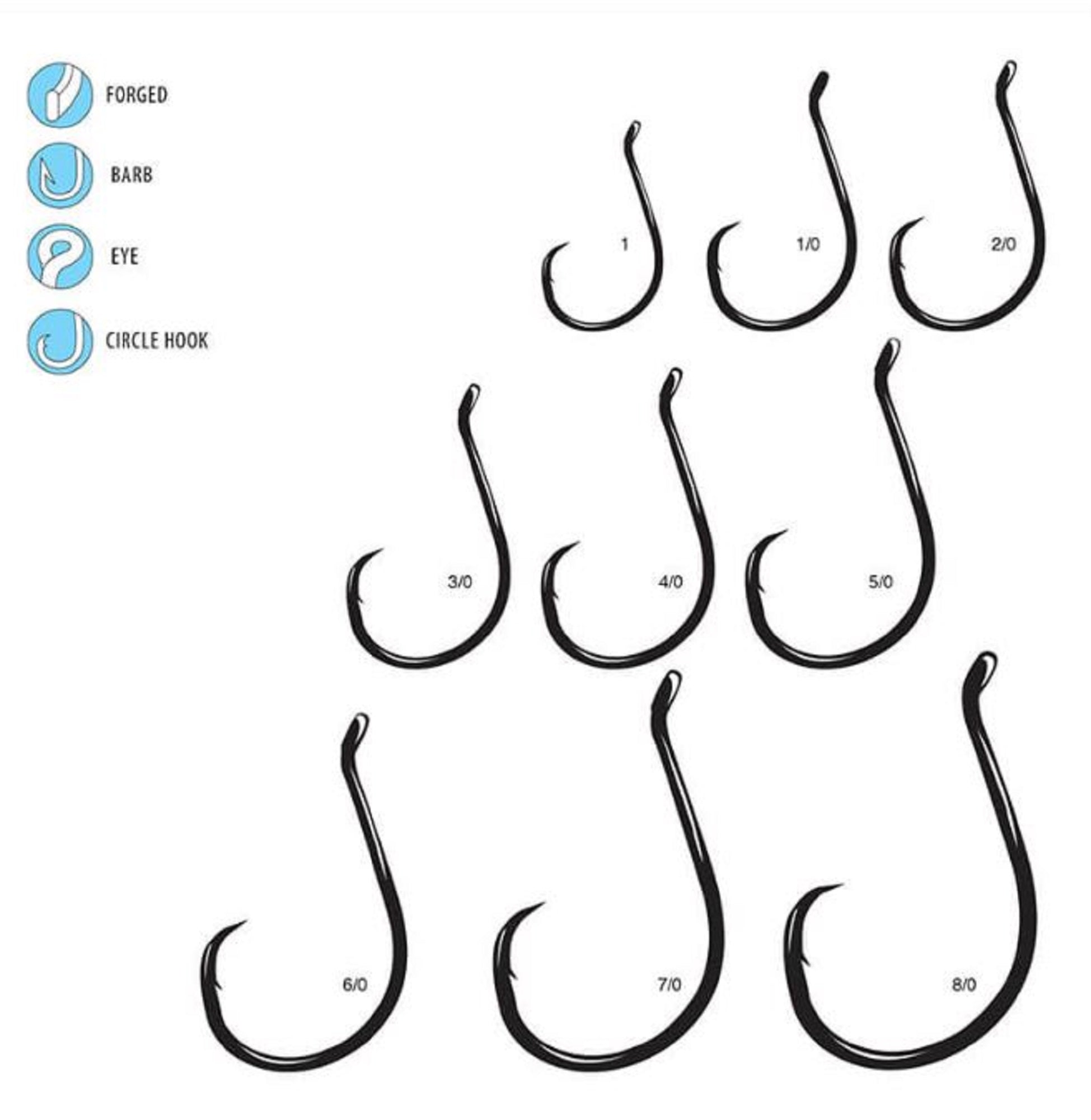 Gamakatsu Inline Octopus Hook Black Size 1 , 8 Per pack (6514)