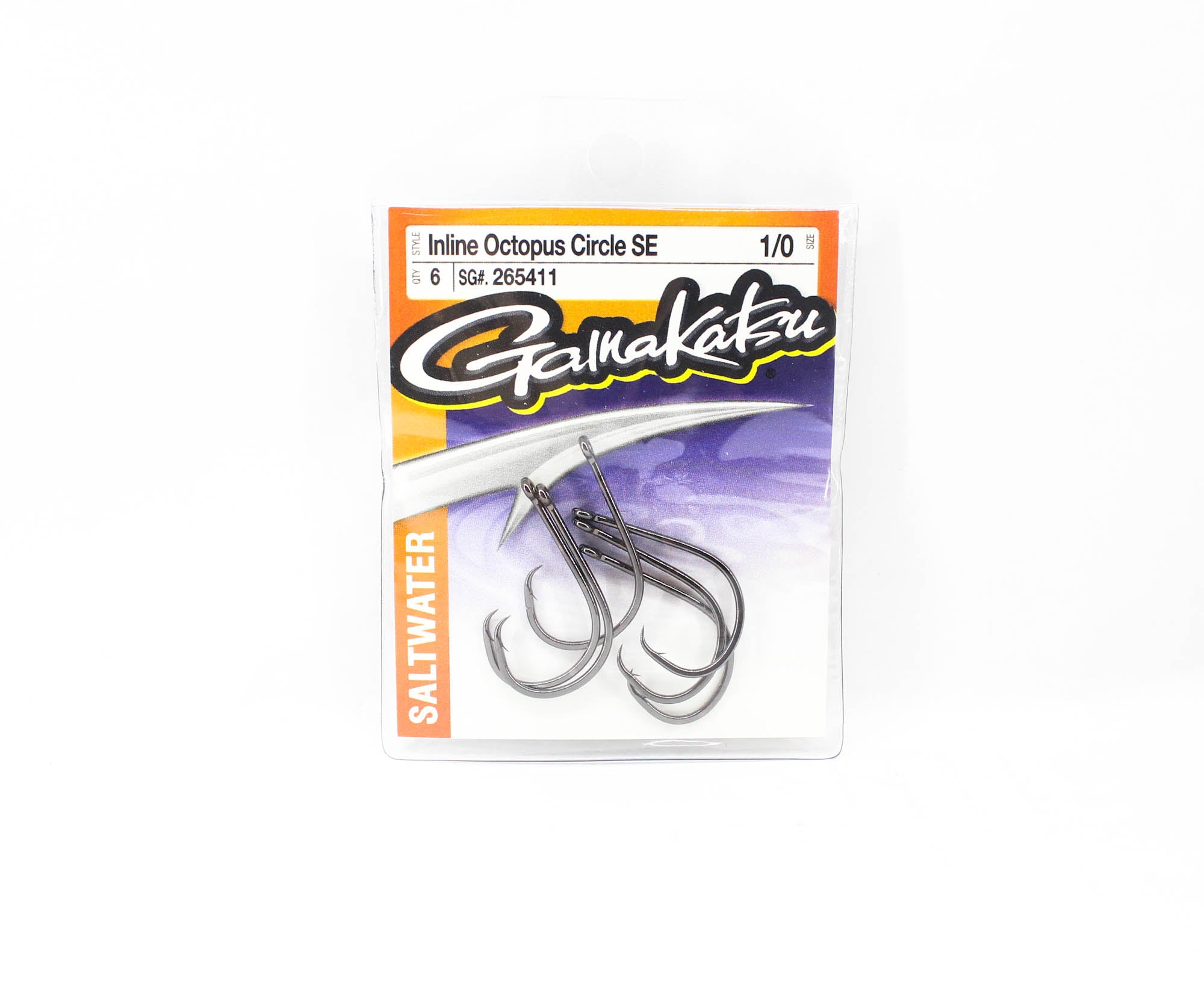Gamakatsu 265411 Octopus Circle Inline SE Hook Size 1/0 , 6/pack (8389)