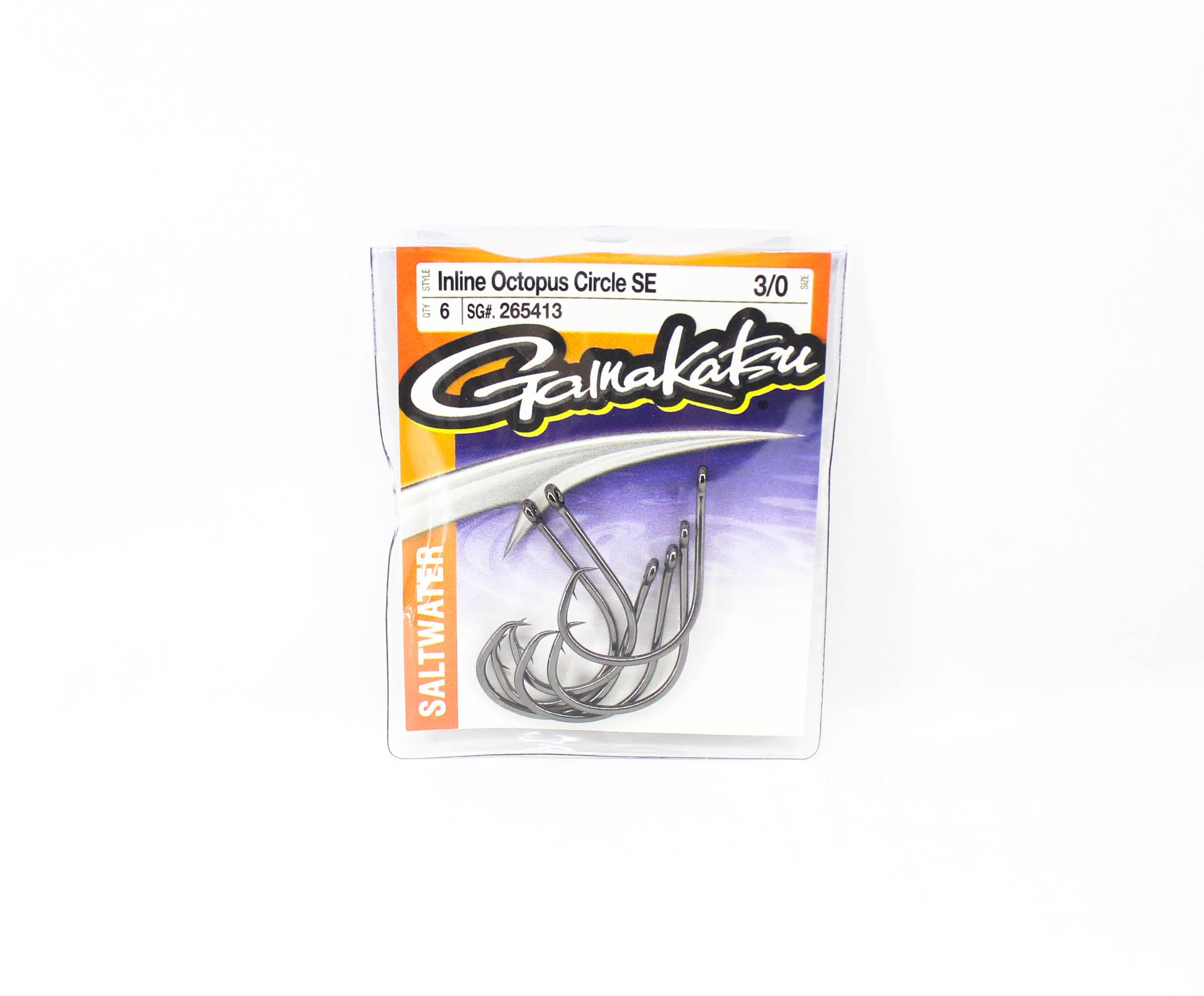 Gamakatsu 265413 Octopus Circle Inline SE Hook Size 3/0 , 6/pack (8402)