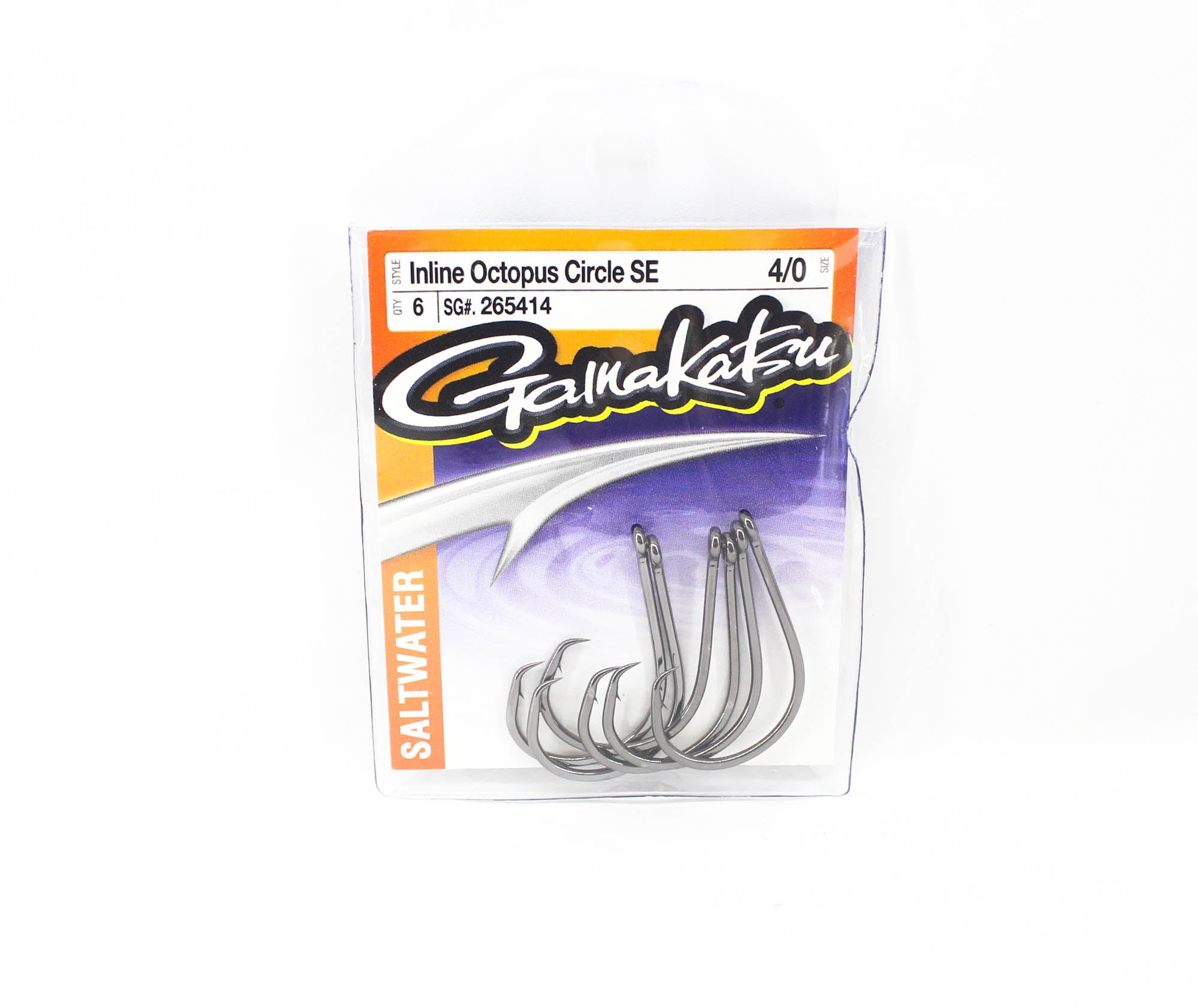 Gamakatsu 265414 Octopus Circle Inline SE Hook Size 4/0 , 6/pack (8419)