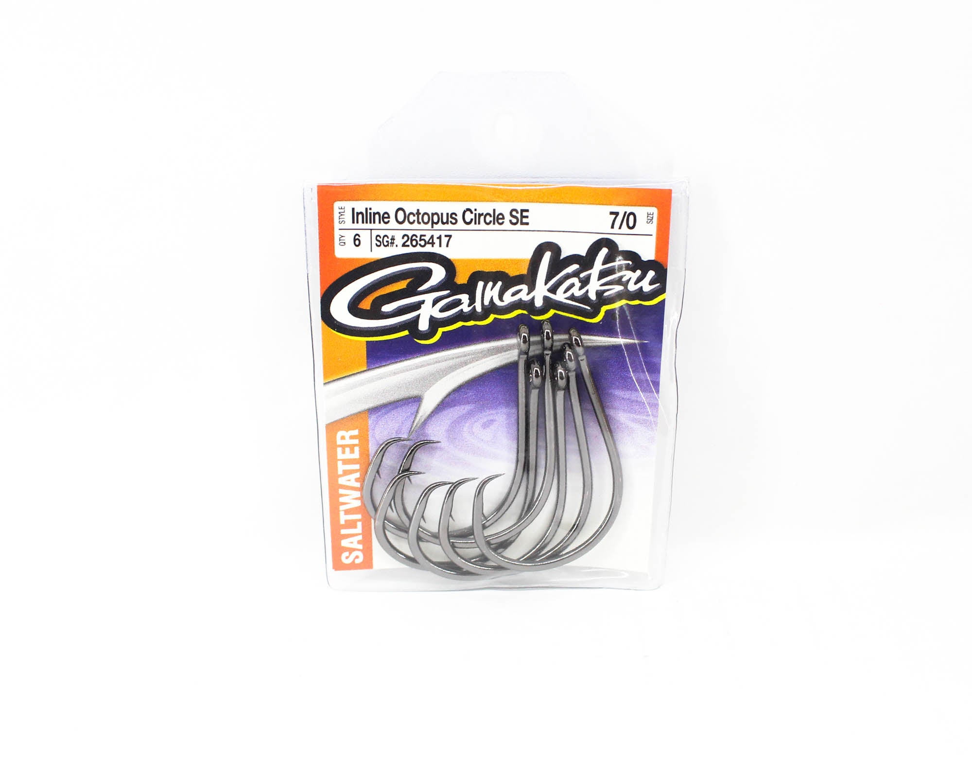 Gamakatsu 265417 Octopus Circle Inline SE Hook Size 7/0 , 6/pack (8440)