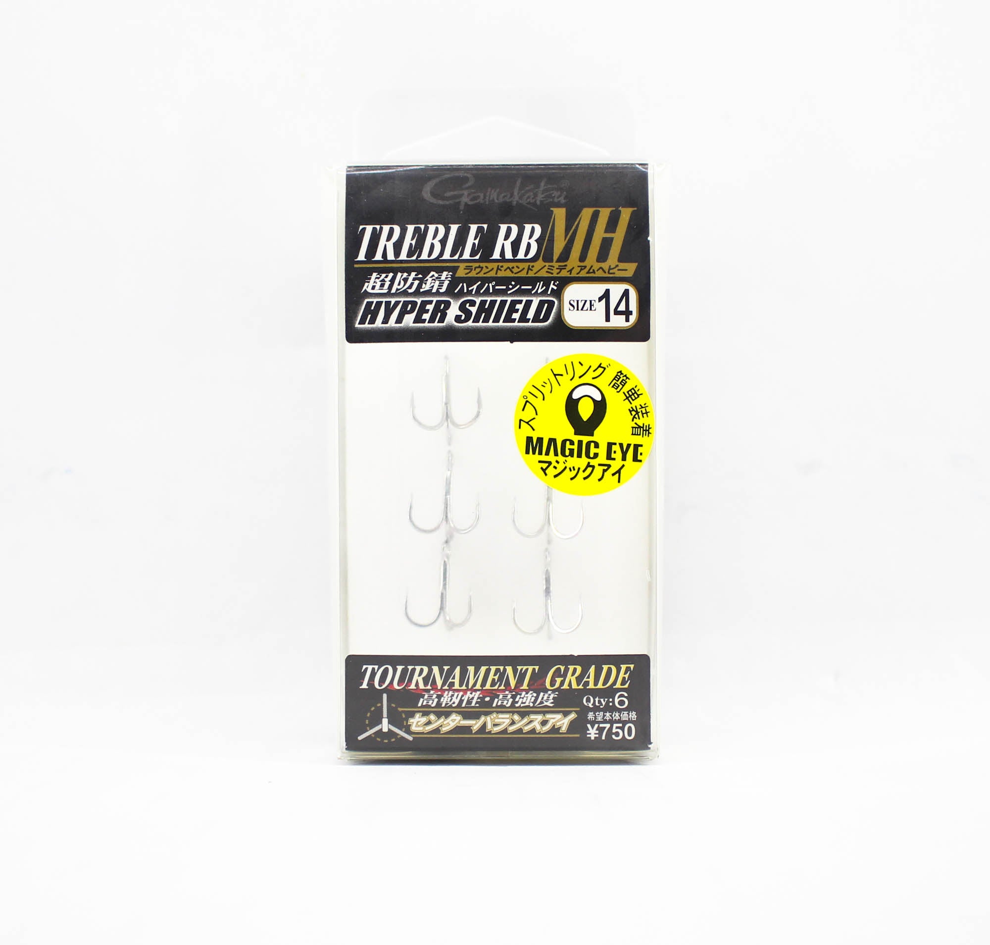 Gamakatsu 67366 Treble Hook RB MH Hyper Shield Size 14 ,6 Per pack (1583)