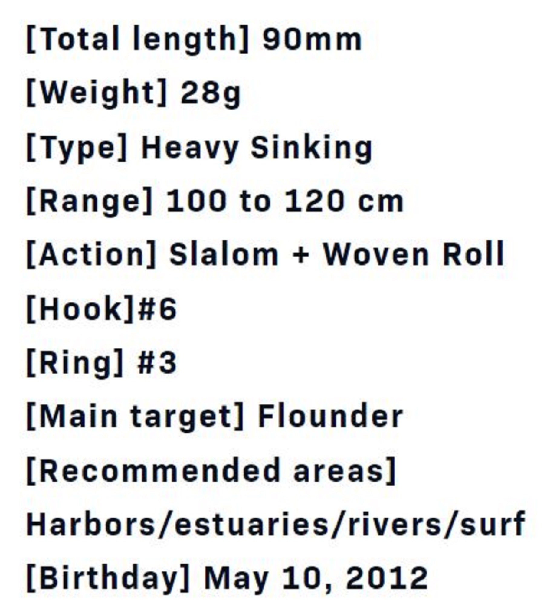 Ima Gyodo Heavy Surfer 90 Sinking Lure 112 (5087)