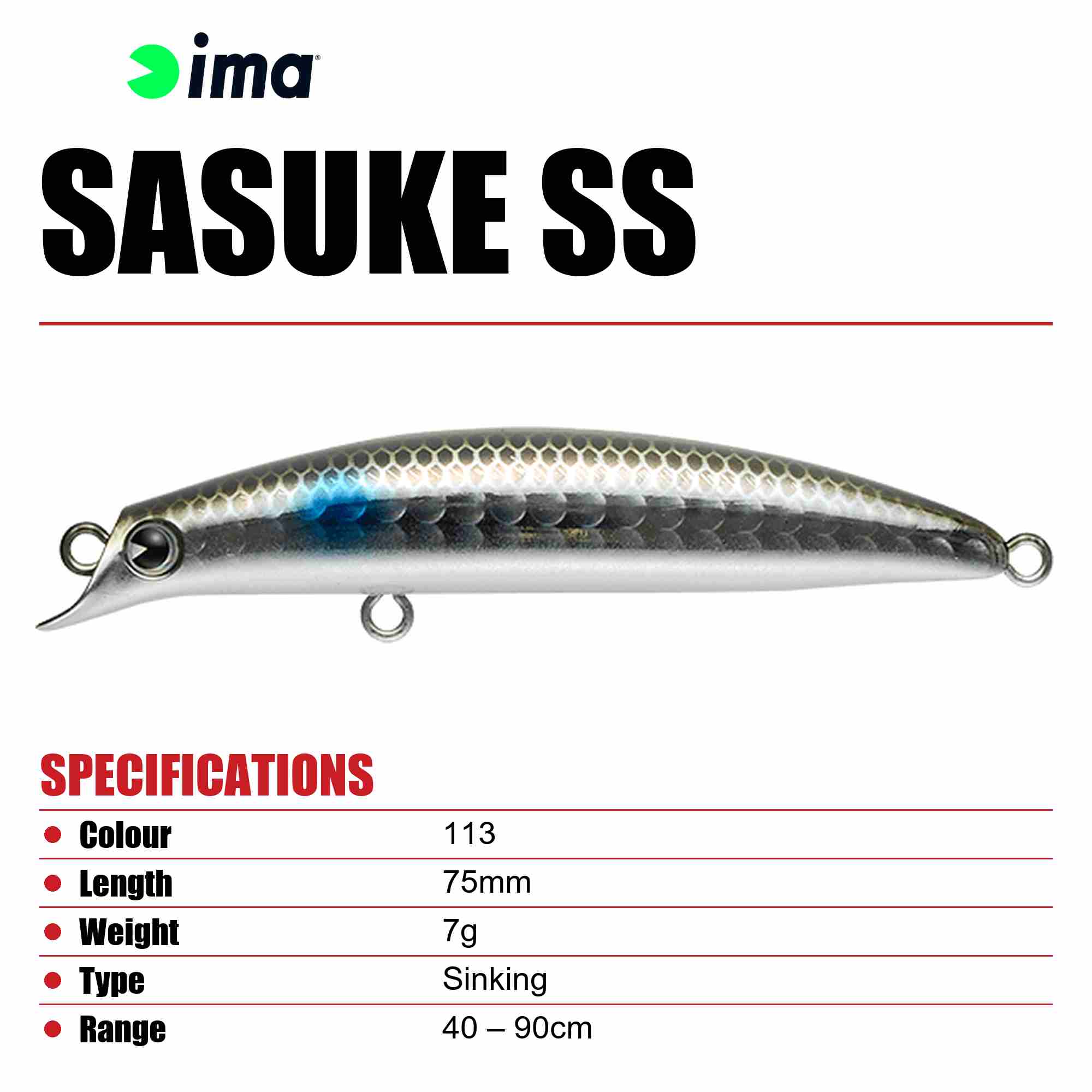 Ima Sasuke SS 75 mm Sinking Lure 113 (6362)