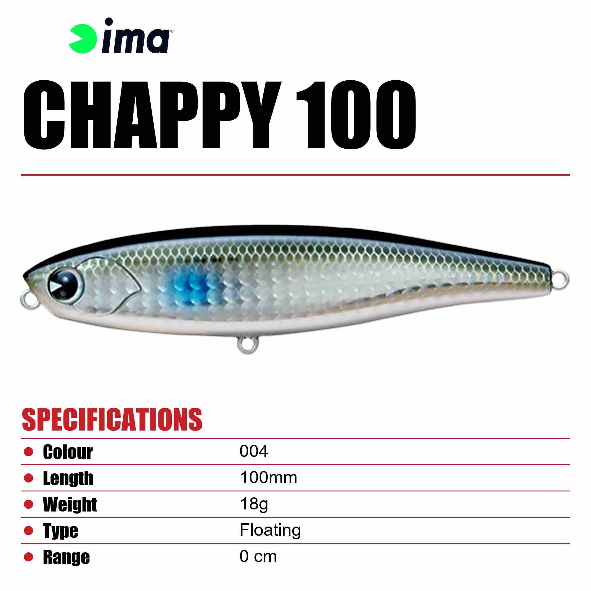 Ima Chappy 100 Floating Lure 004 (4615)