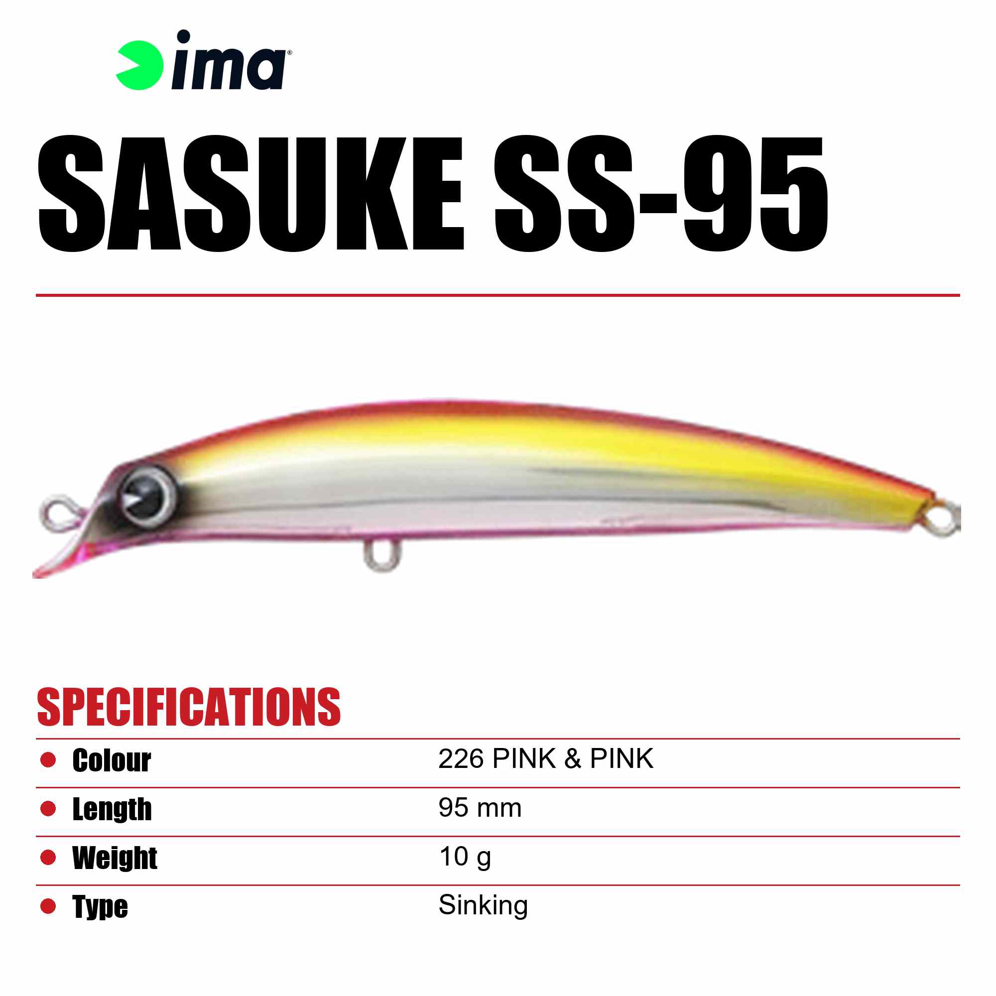 Ima Sasuke SS 95 mm Sinking Lure 226 (7844)